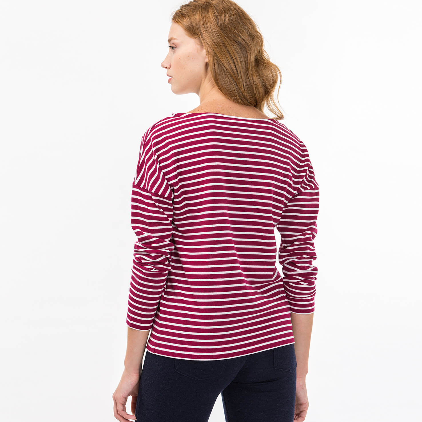 Lacoste Kadın Kırmızı Çizgili T-Shirt