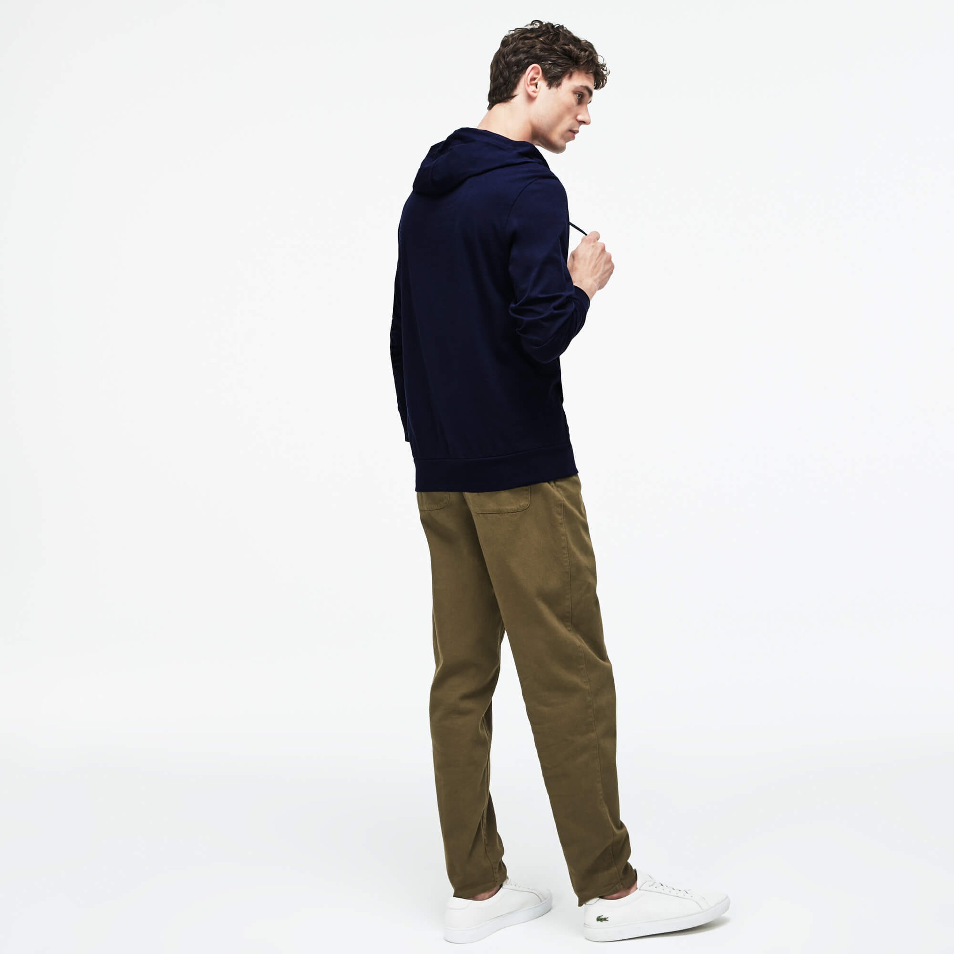 Lacoste Erkek Regular Fit Uzun Kollu Kapüşonlu Lacivert Sweatshirt