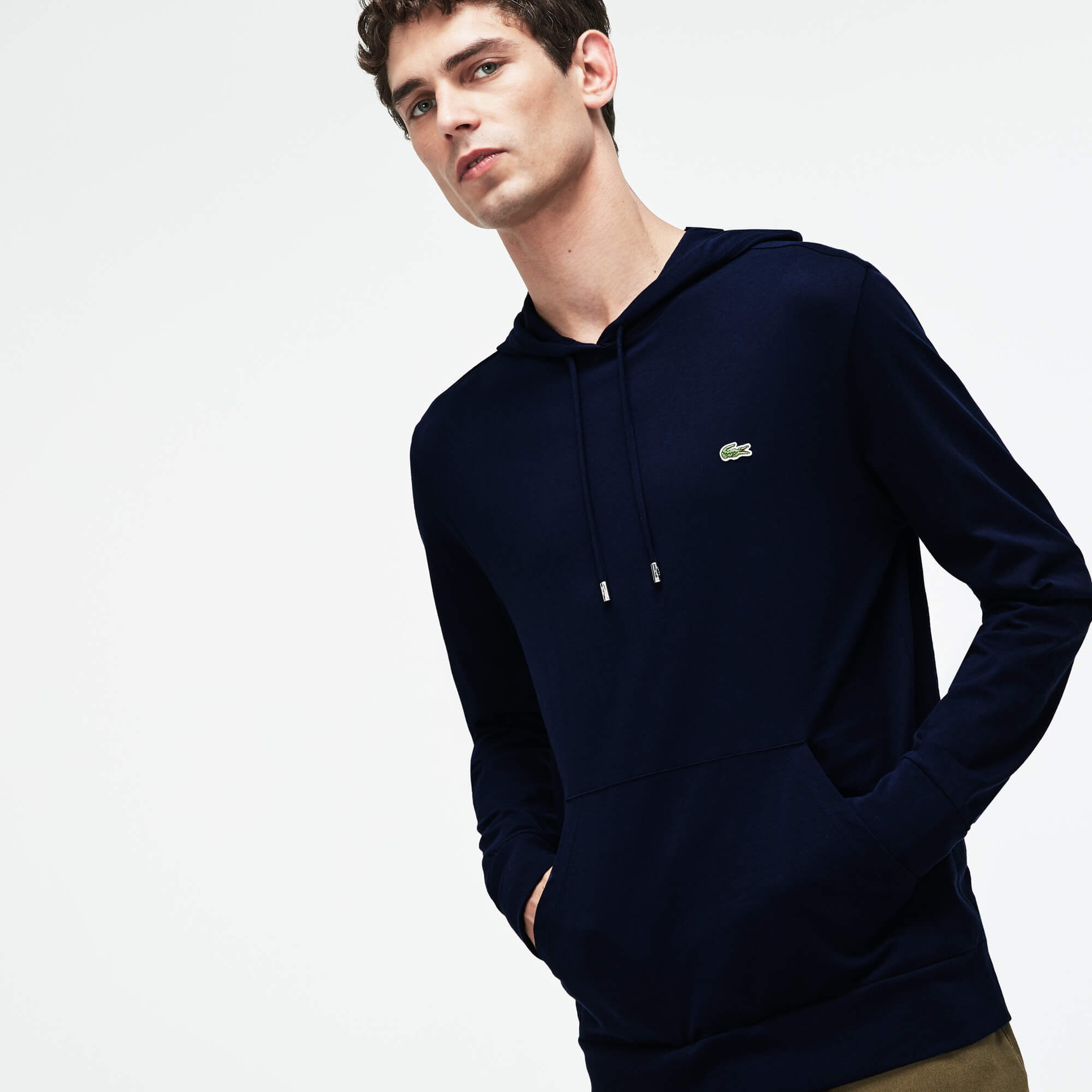 Lacoste Erkek Regular Fit Uzun Kollu Kapüşonlu Lacivert Sweatshirt