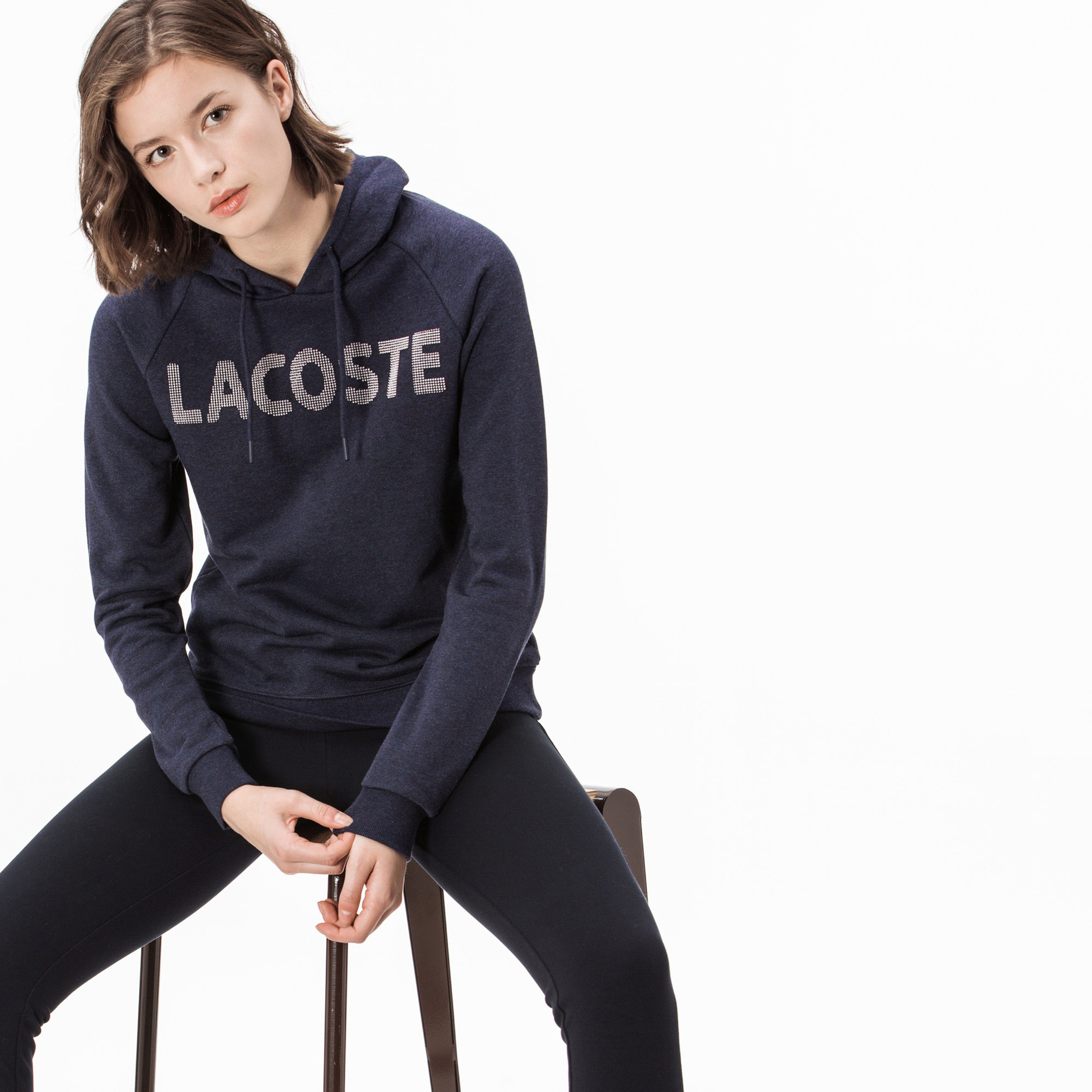 Lacoste Kadın Lacivert Kapüşonlu Sweatshirt