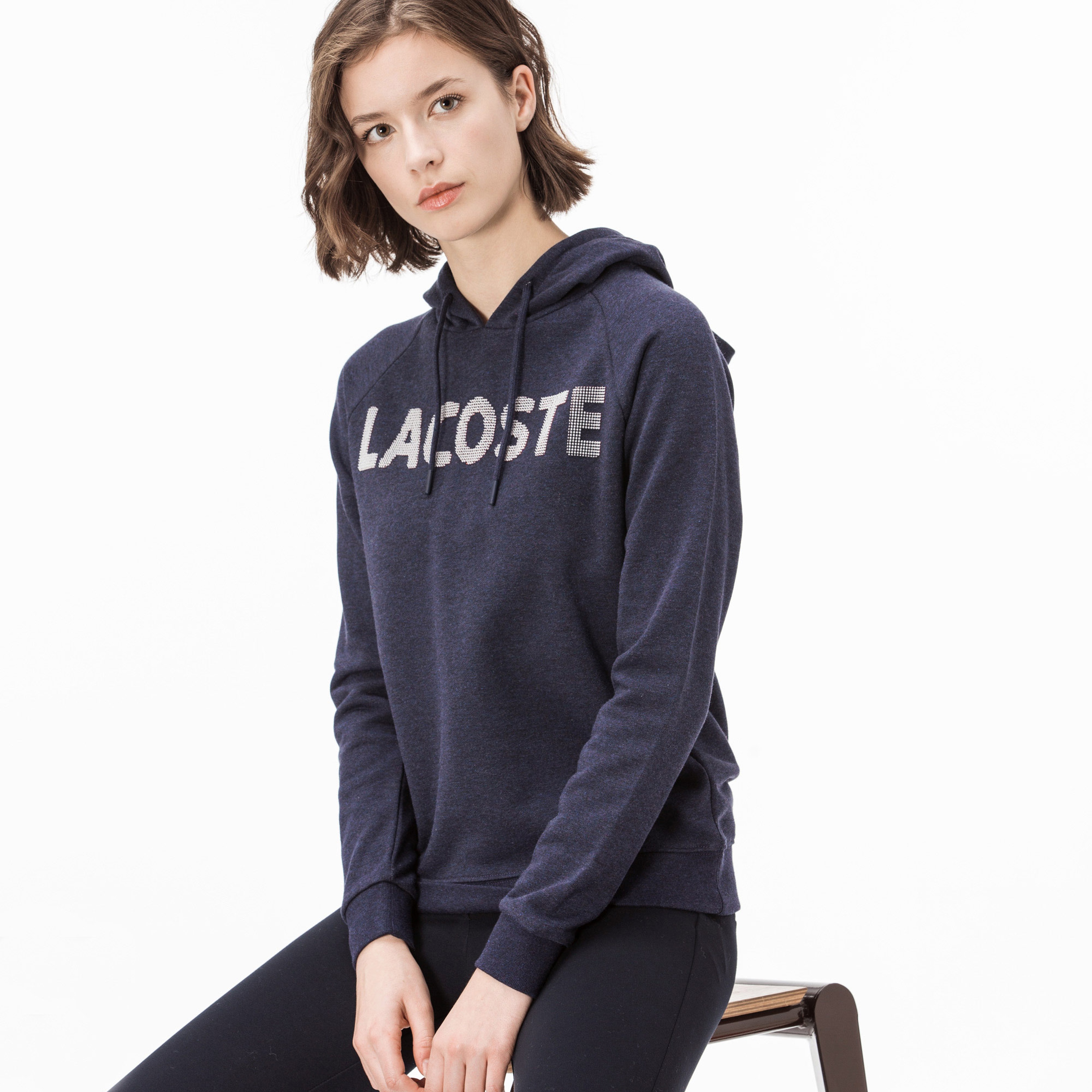 Lacoste Kadın Lacivert Kapüşonlu Sweatshirt