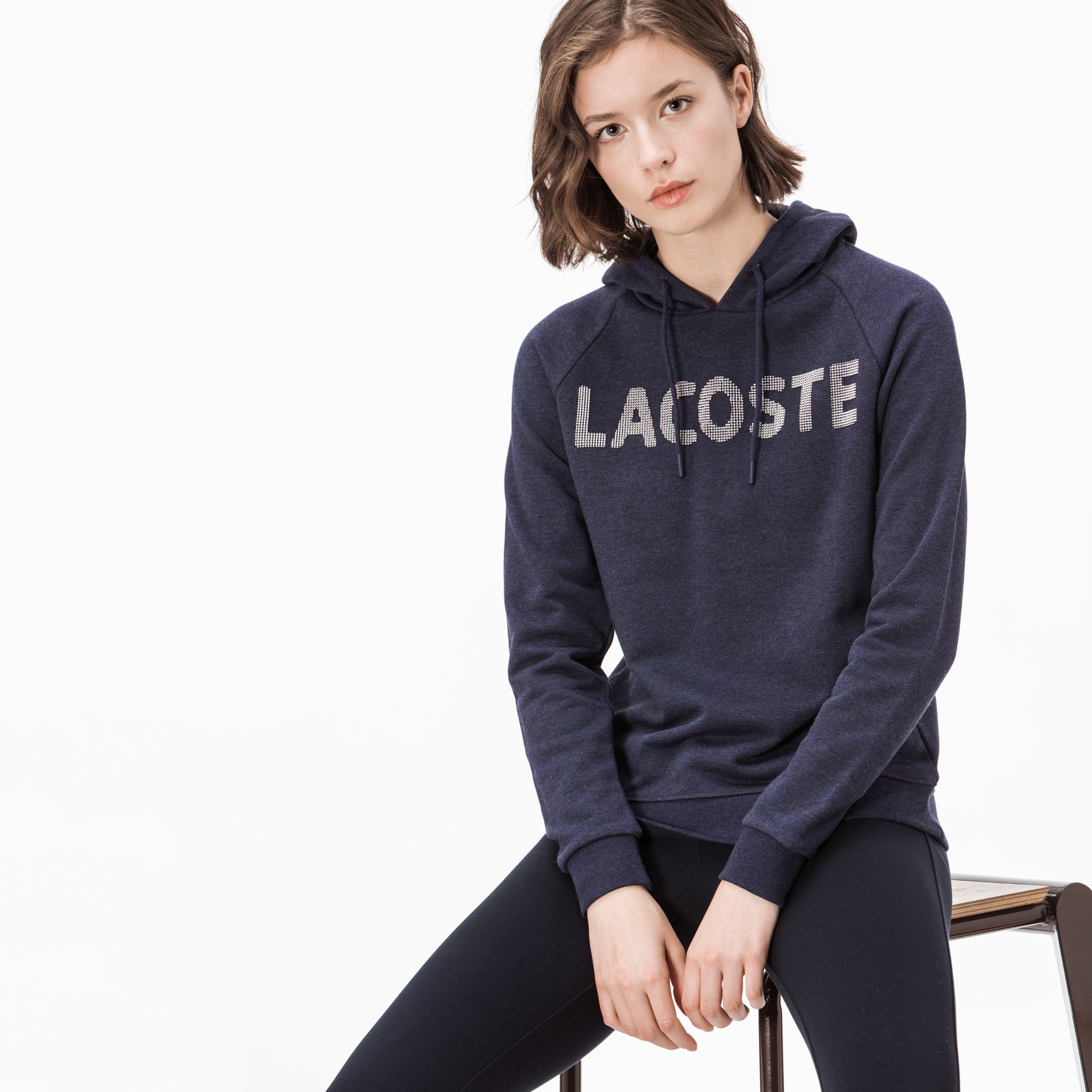 Lacoste Kadın Lacivert Kapüşonlu Sweatshirt