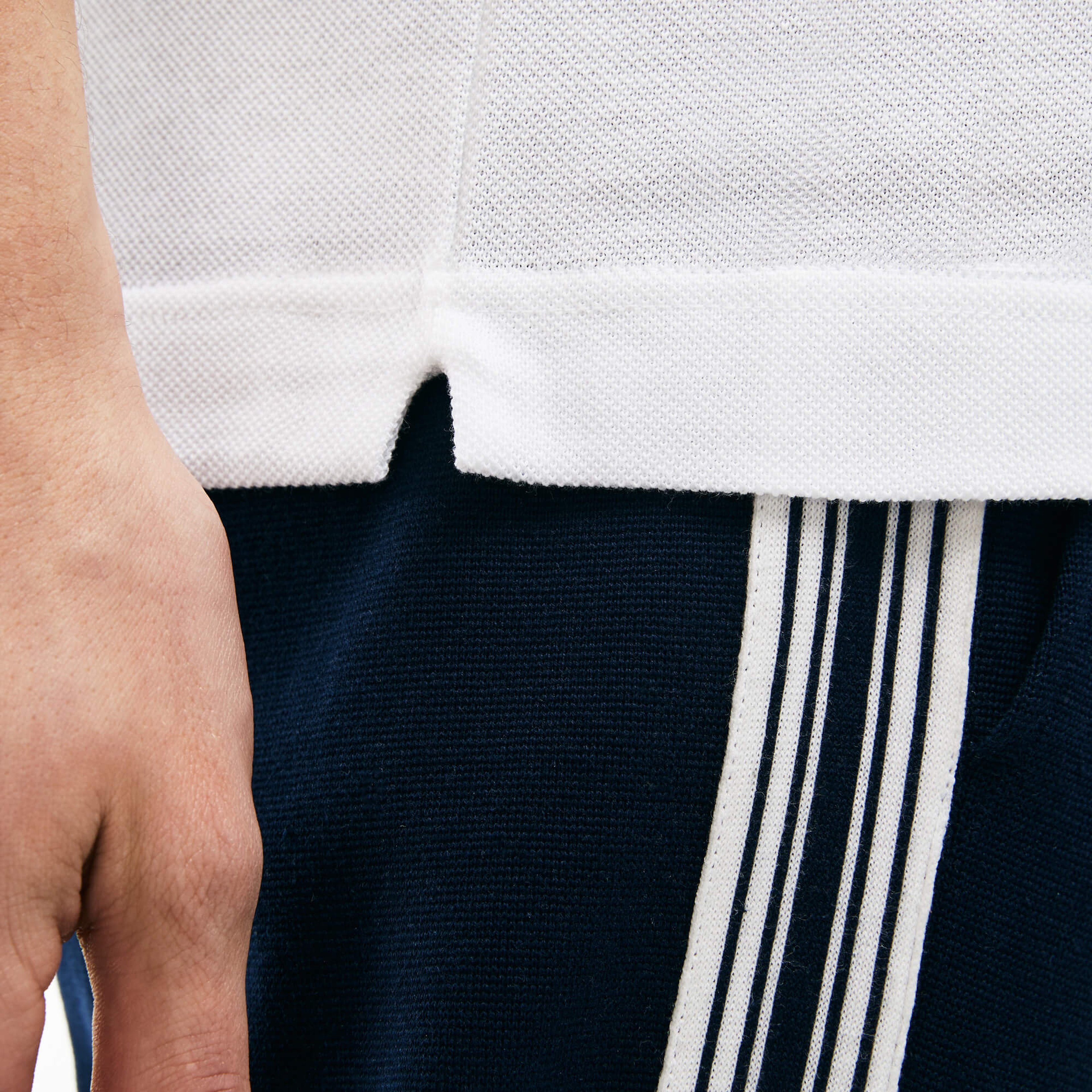 L.12.12 Erkek Slim Fit Uzun Kollu Beyaz Polo