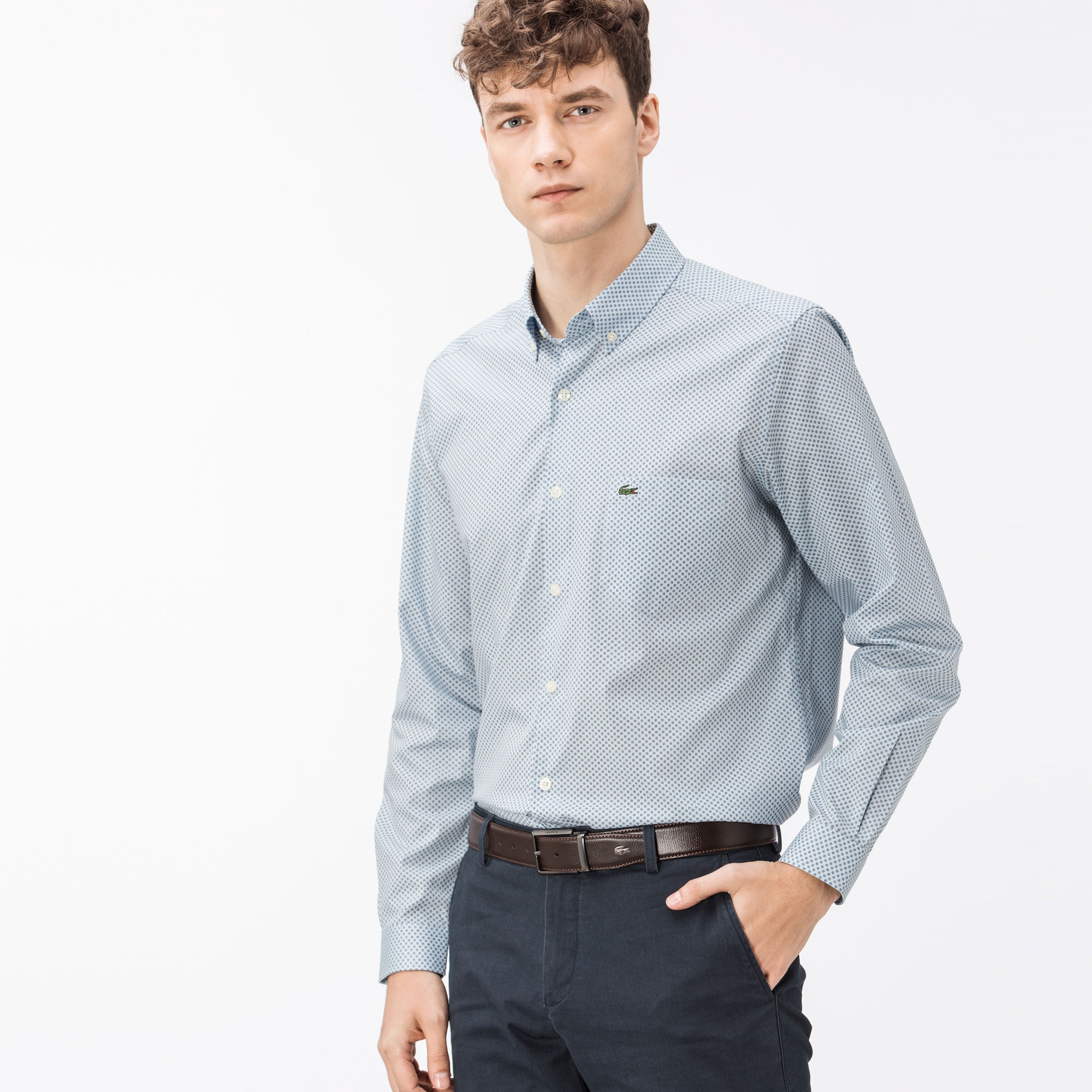 Lacoste Erkek Regular Fit Mavi Gömlek