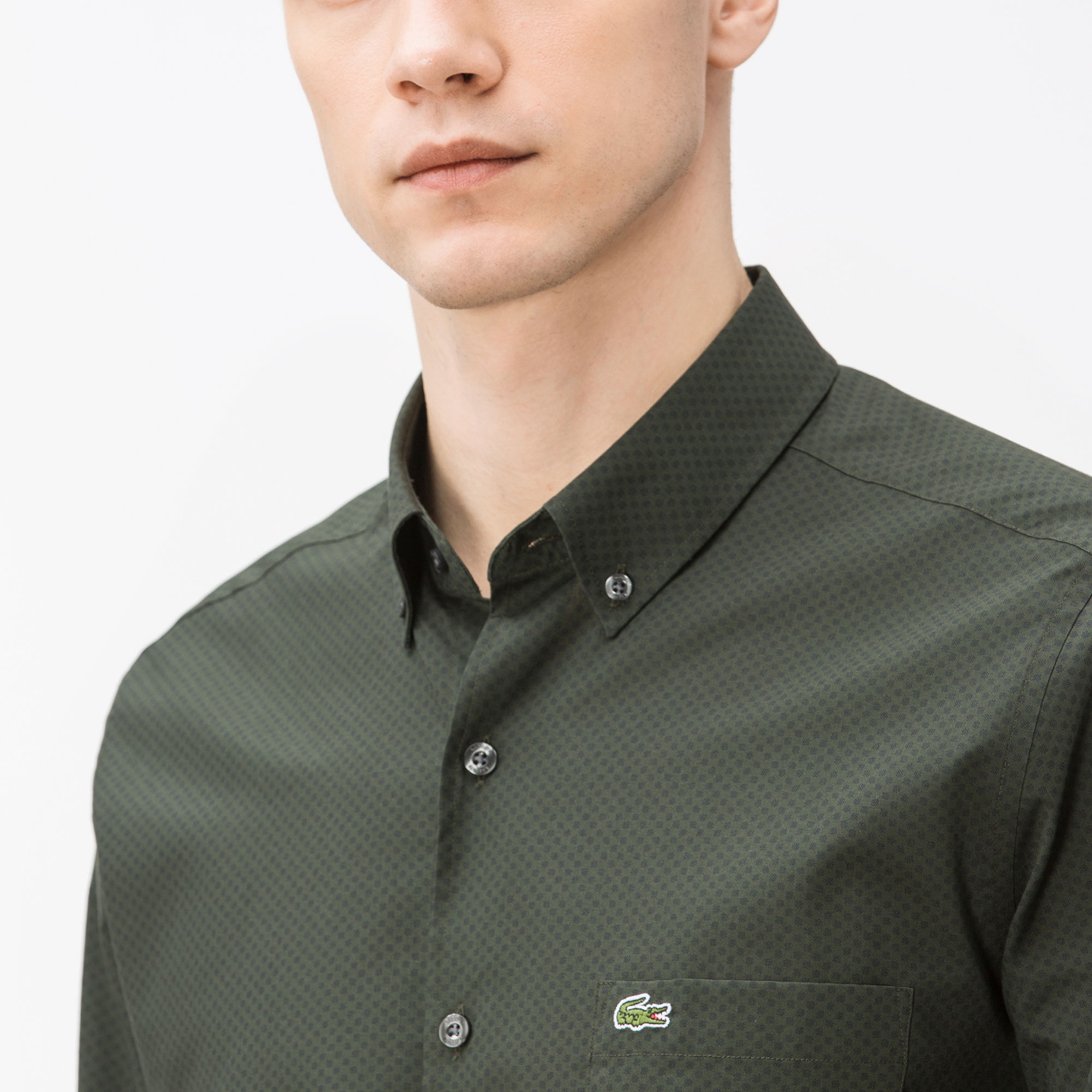 Lacoste Erkek Regular Fit Yeşil Gömlek