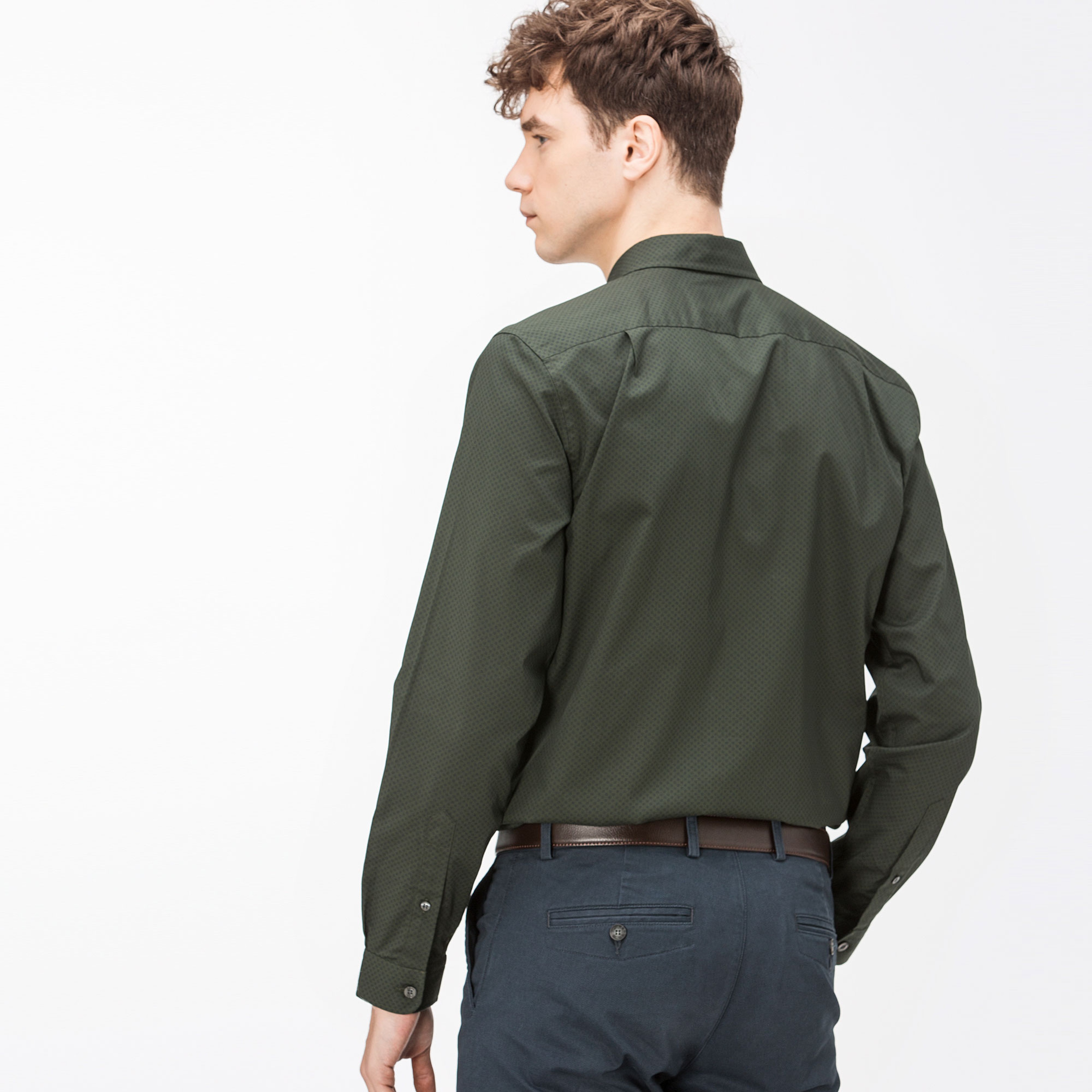 Lacoste Erkek Regular Fit Yeşil Gömlek