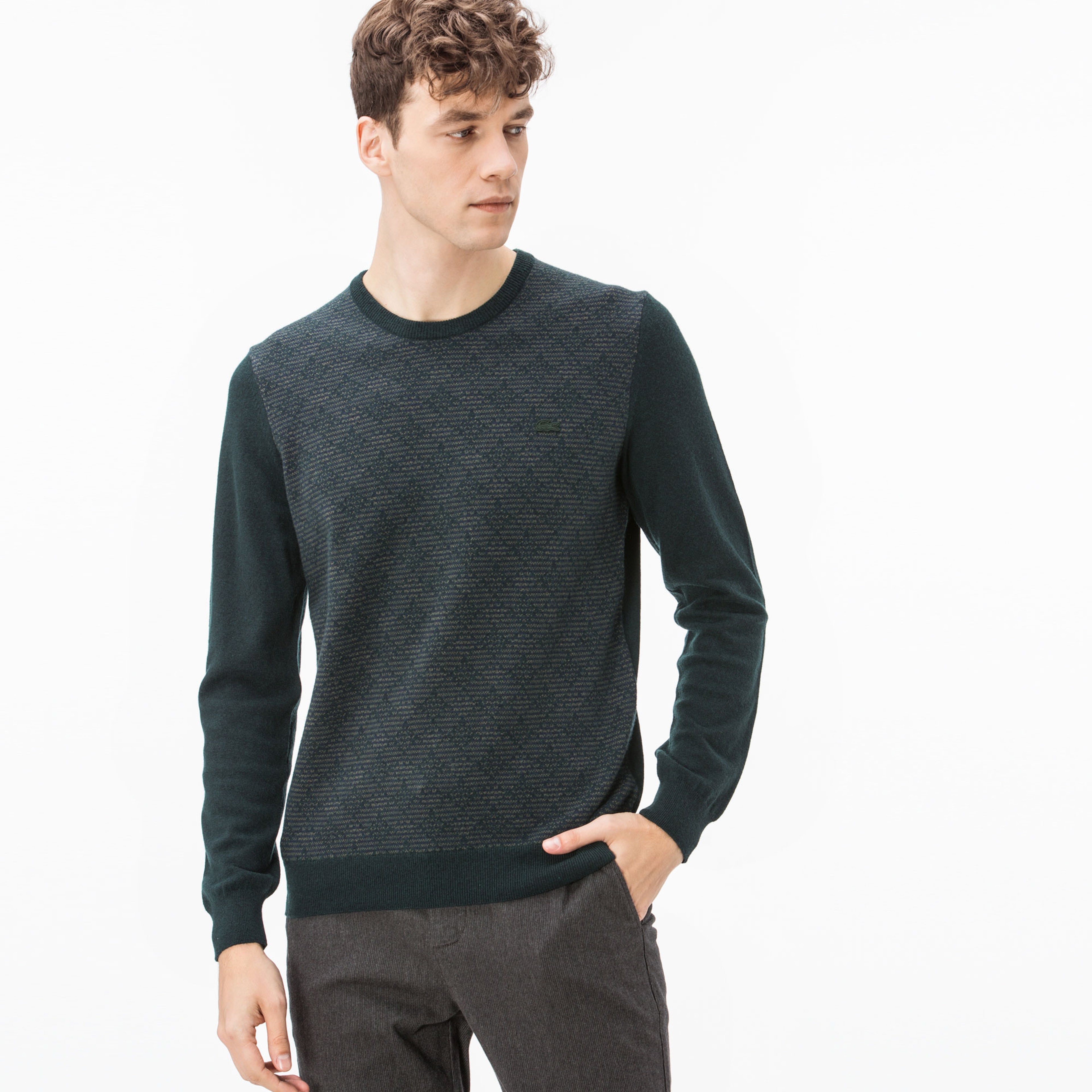 Lacoste Erkek Yeşil Bisiklet Yaka Triko Kazak