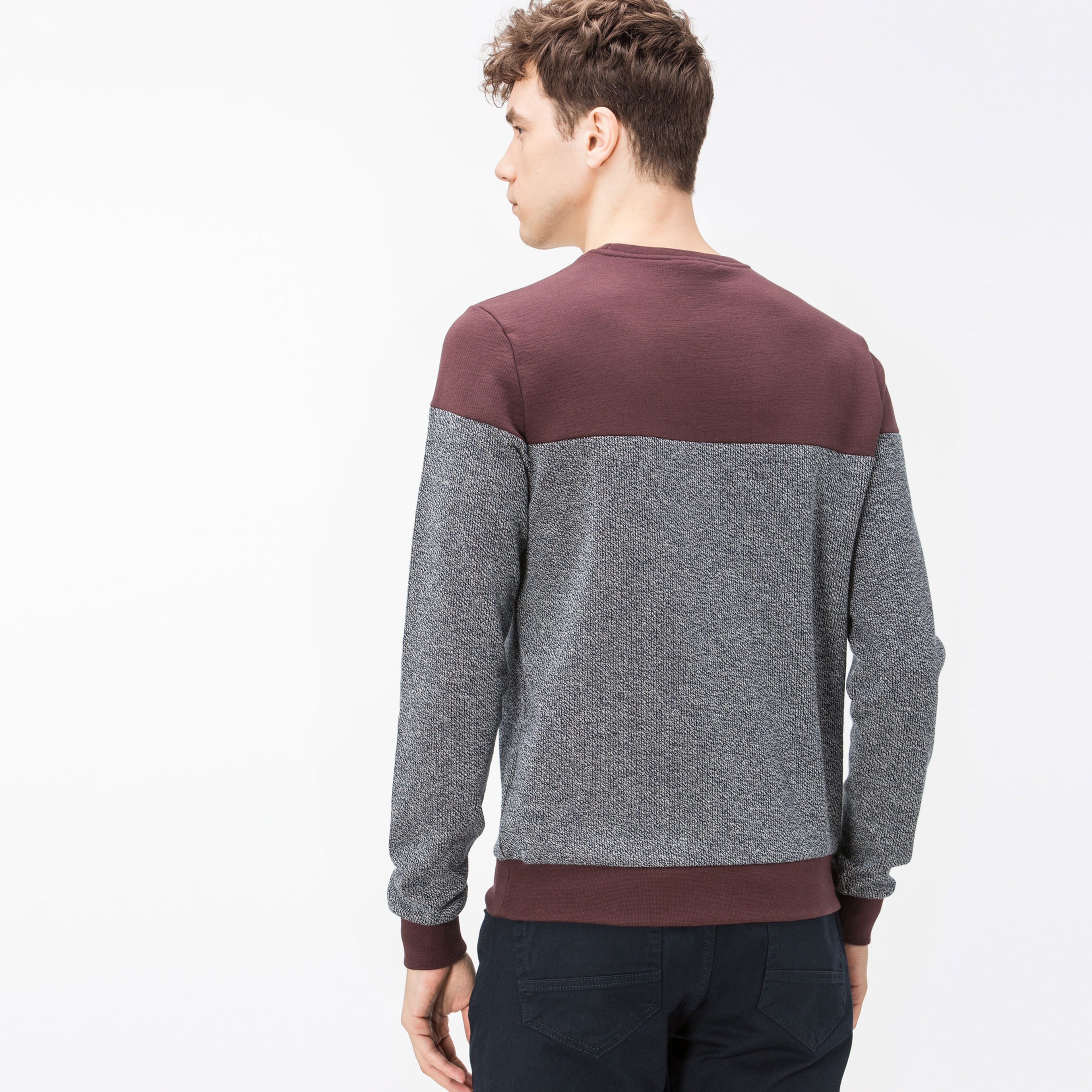 Lacoste Erkek Bordo-Gri Sweatshirt
