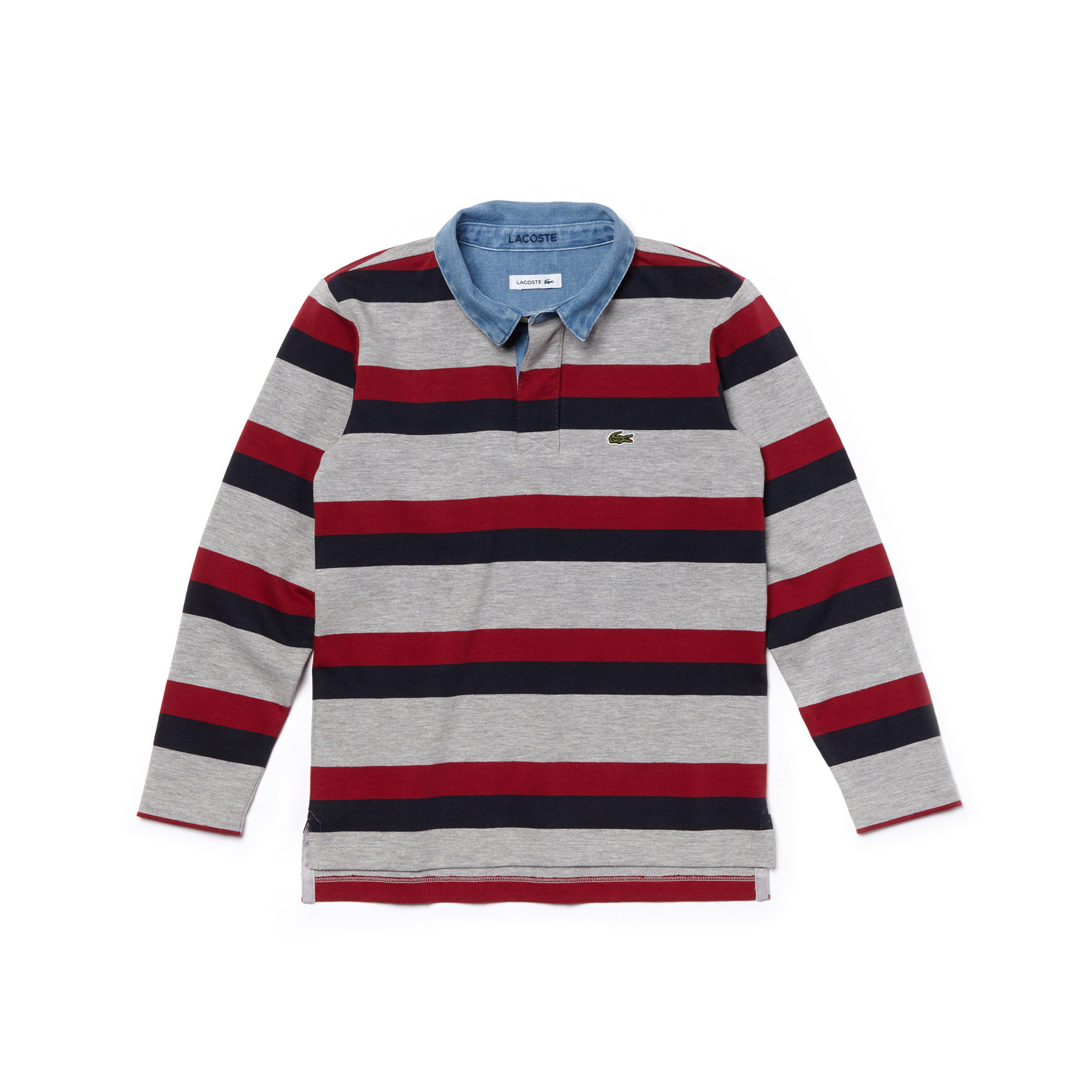 Lacoste Çocuk Renkli Çizgili Polo Yaka Rugby