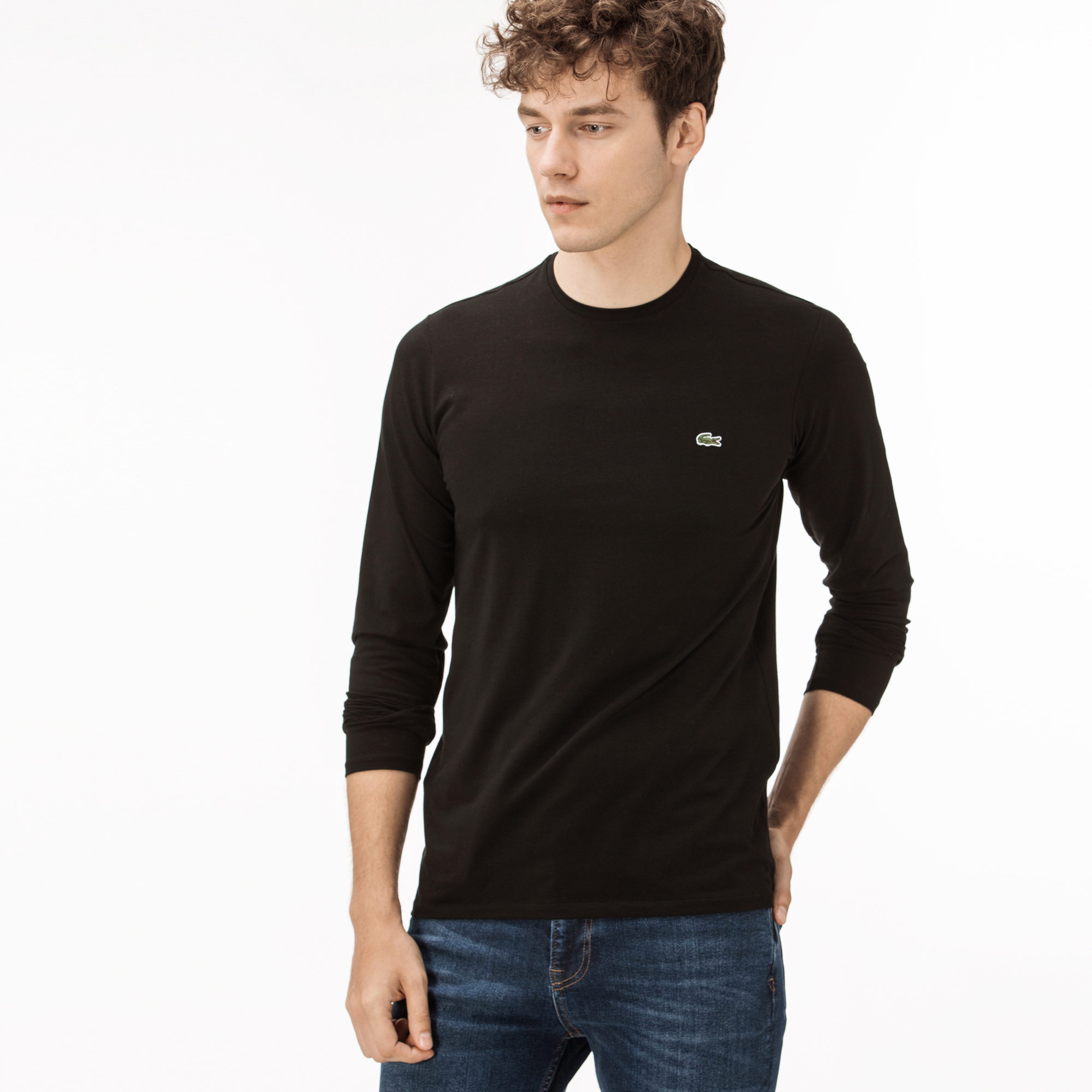 Lacoste Erkek Regular Fit Siyah Uzun Kollu T-Shirt