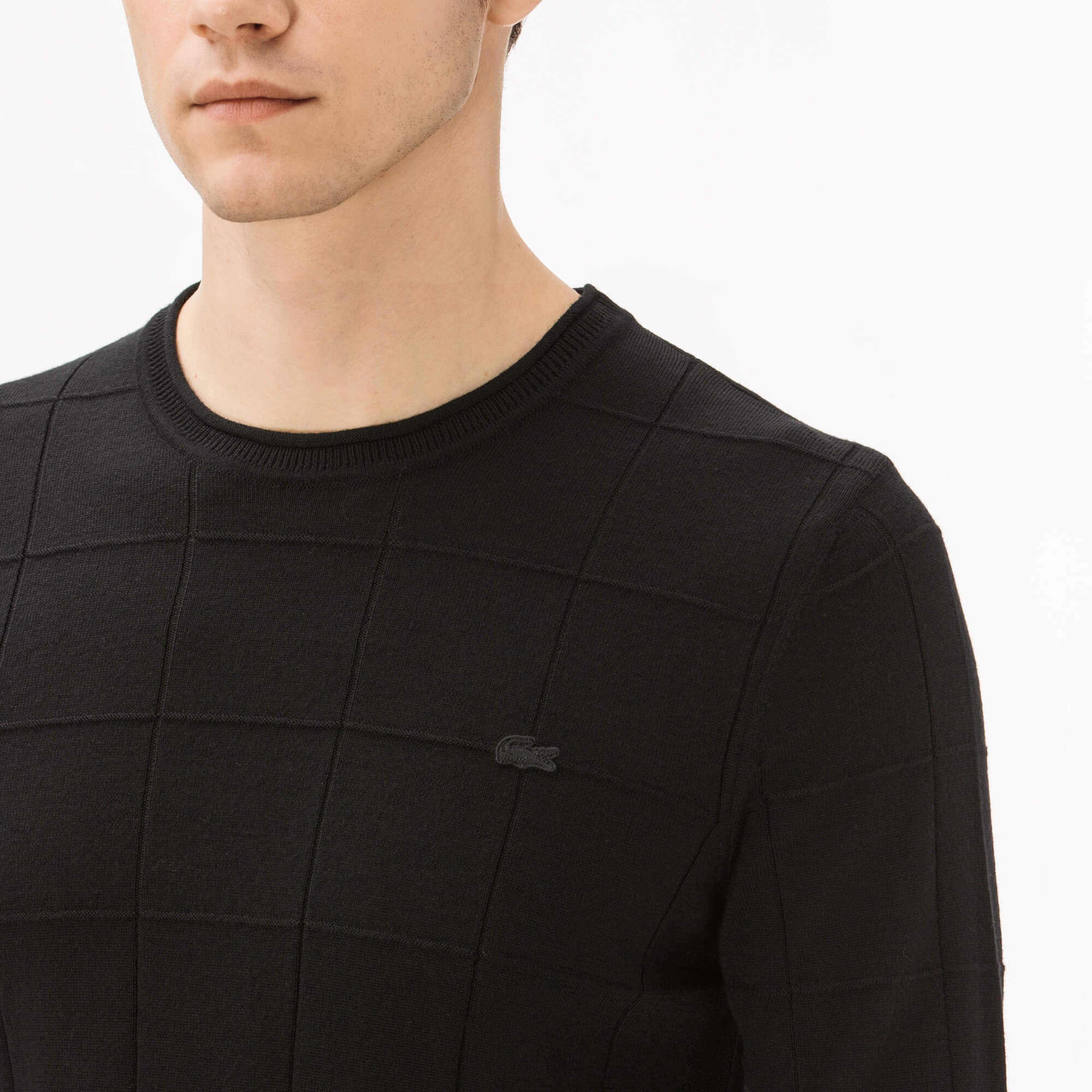 Lacoste Erkek Siyah Bisiklet Yaka Triko Kazak