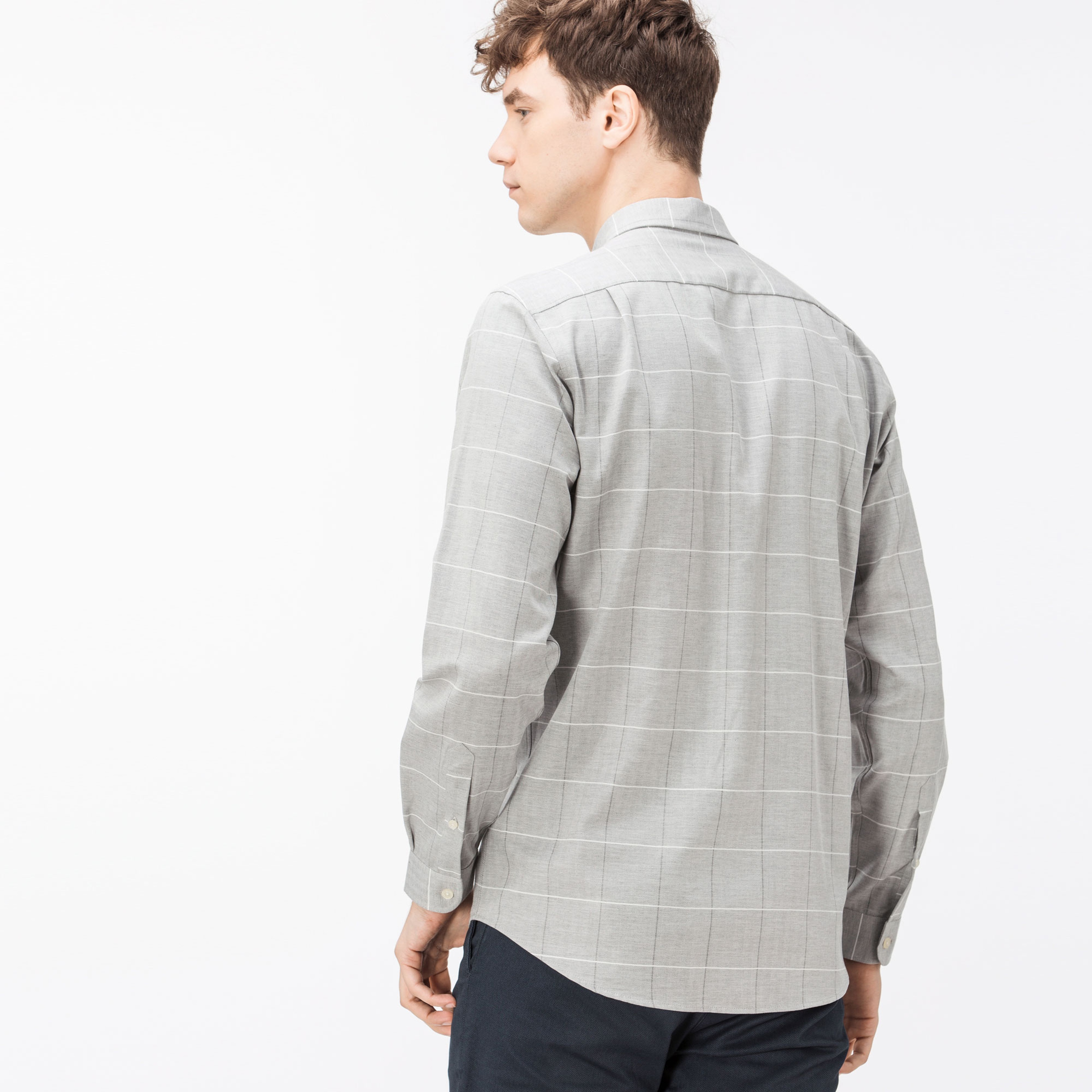 Lacoste Erkek Regular Fit Gri Ekose Gömlek