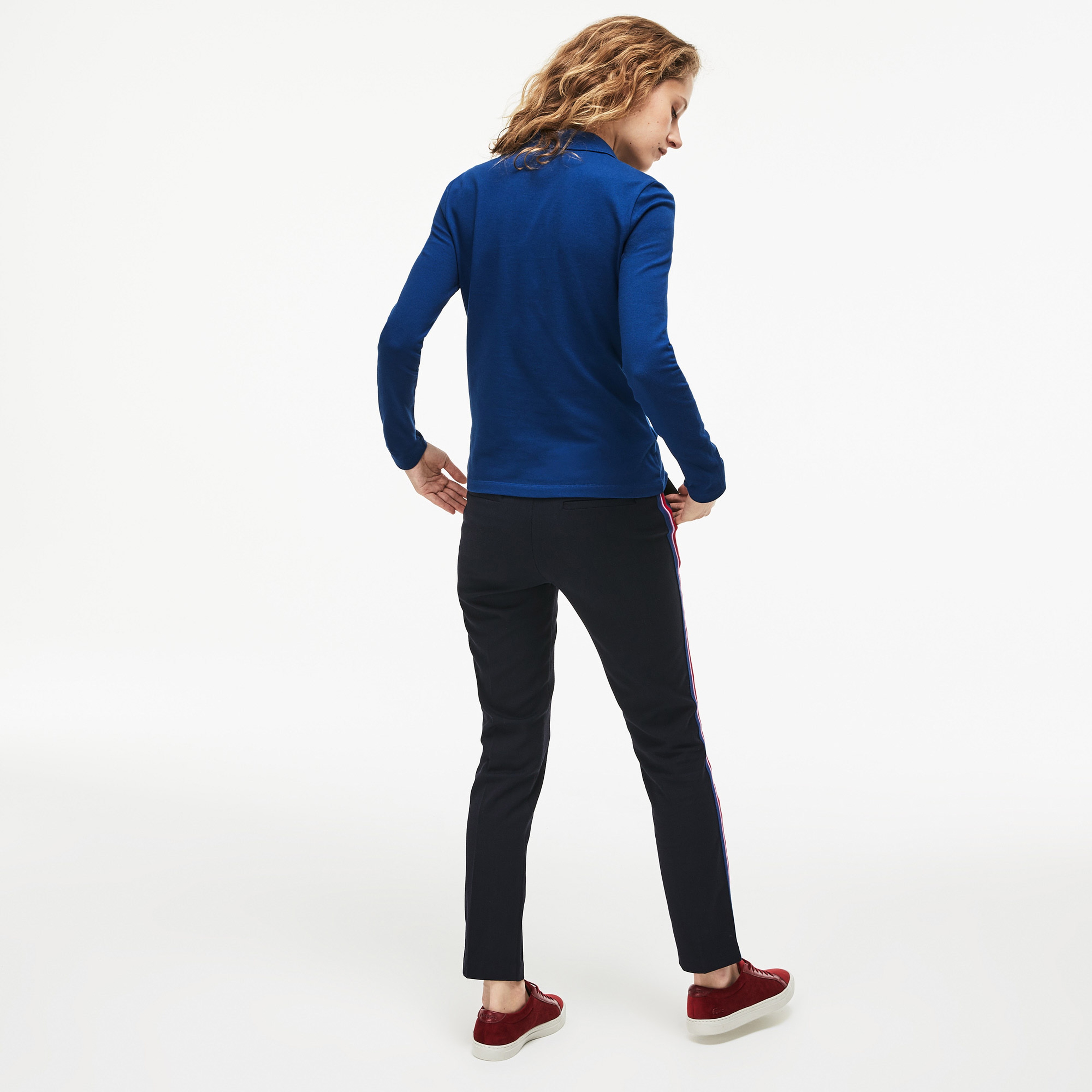 Lacoste Kadın Saks Uzun Kollu Mavi Polo