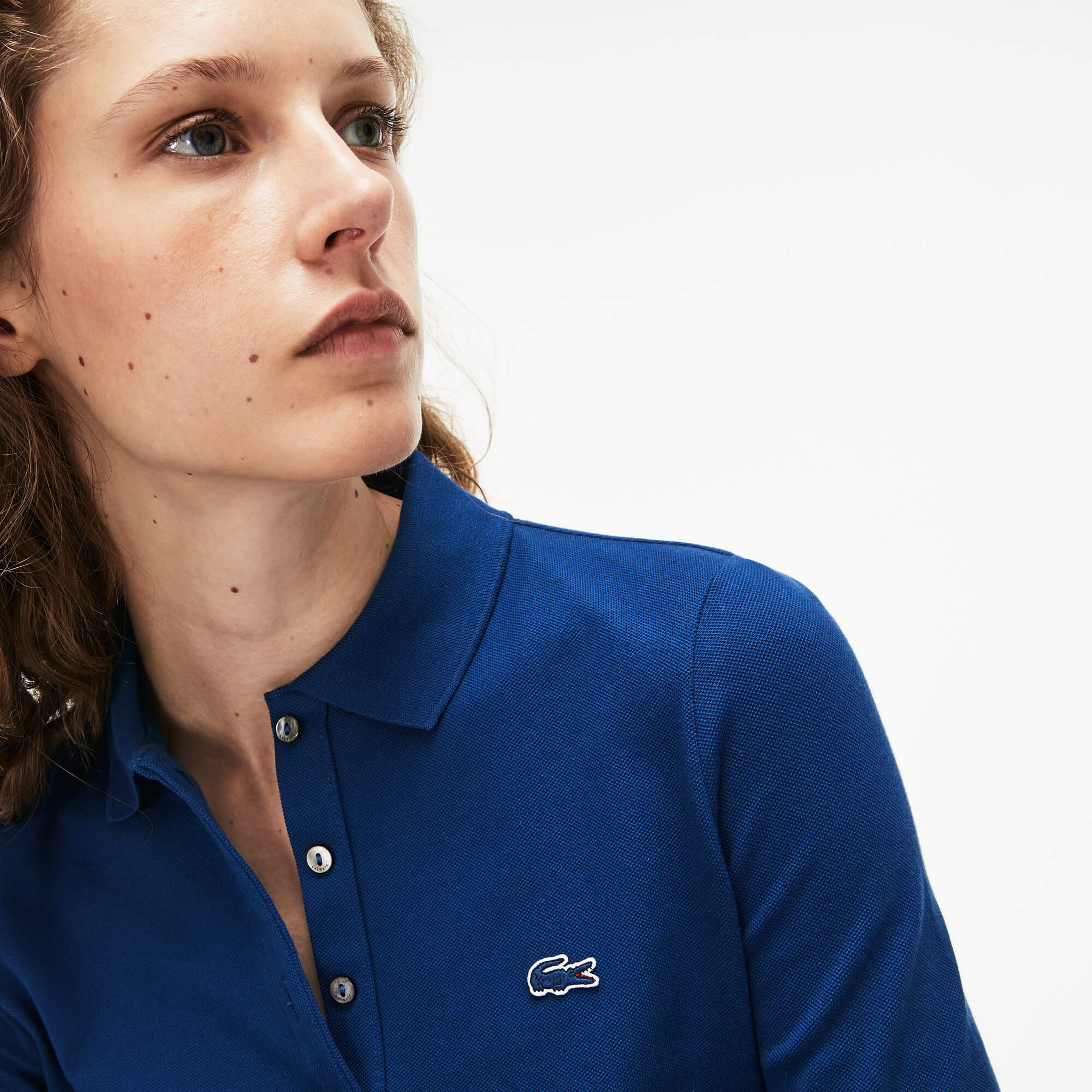 Lacoste Kadın Saks Uzun Kollu Mavi Polo