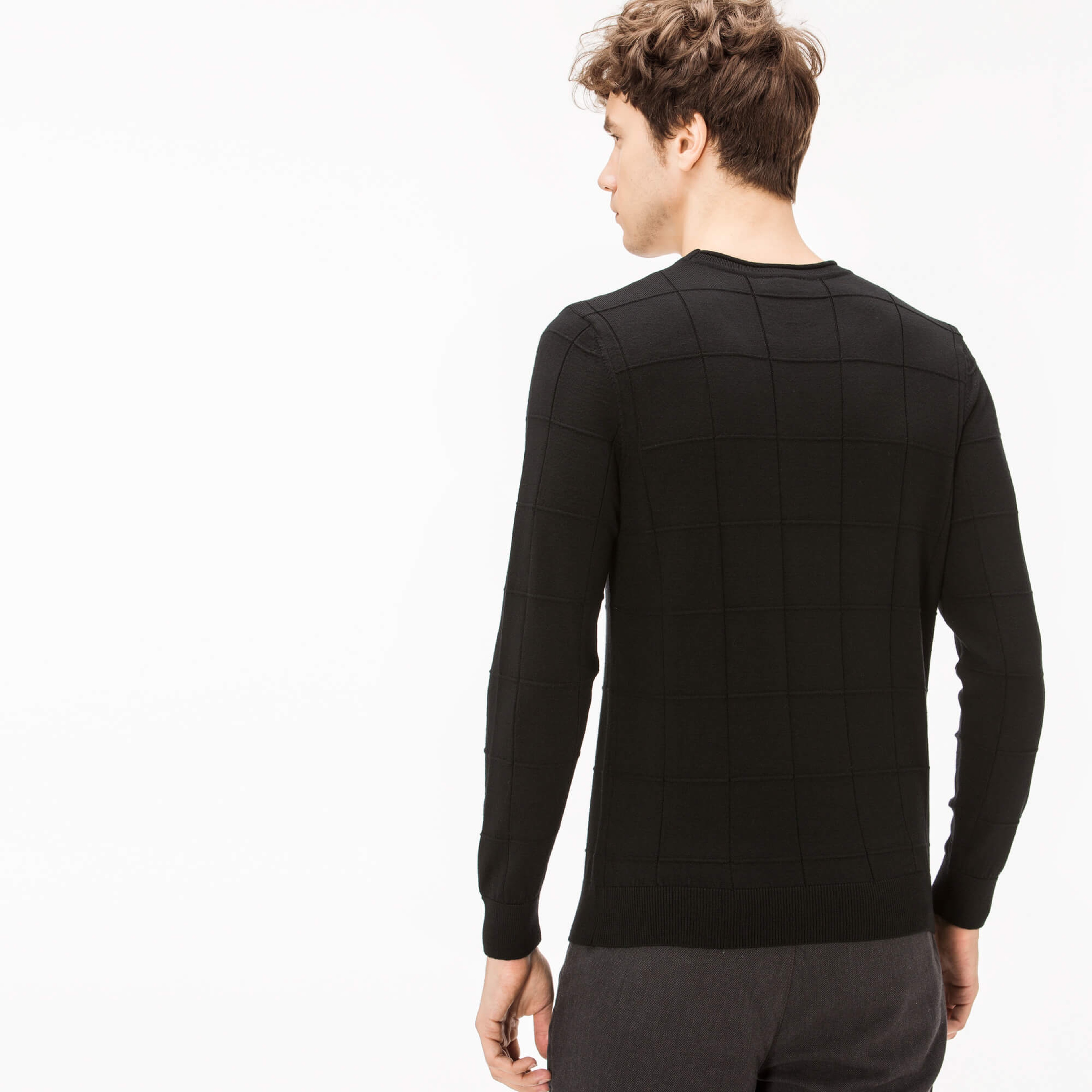 Lacoste Erkek Siyah Bisiklet Yaka Triko Kazak