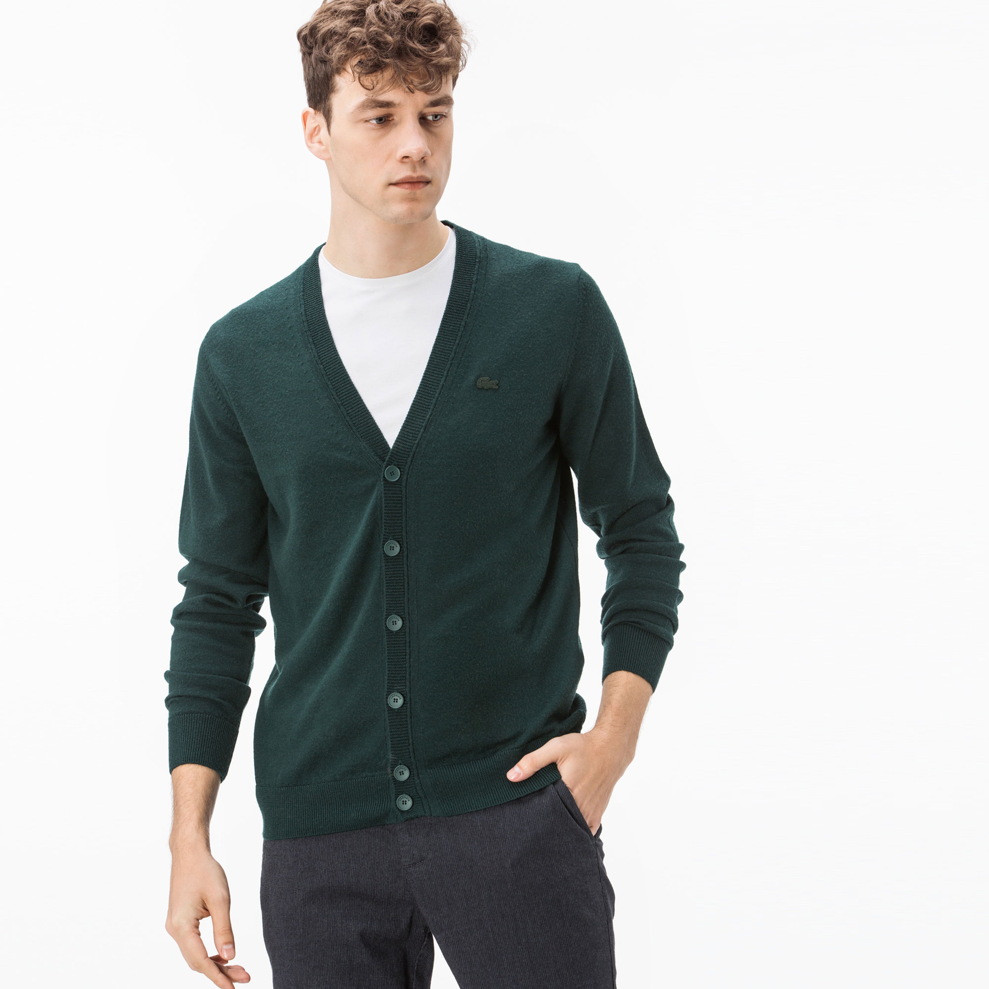 Lacoste Erkek Koyu Yeşil Triko