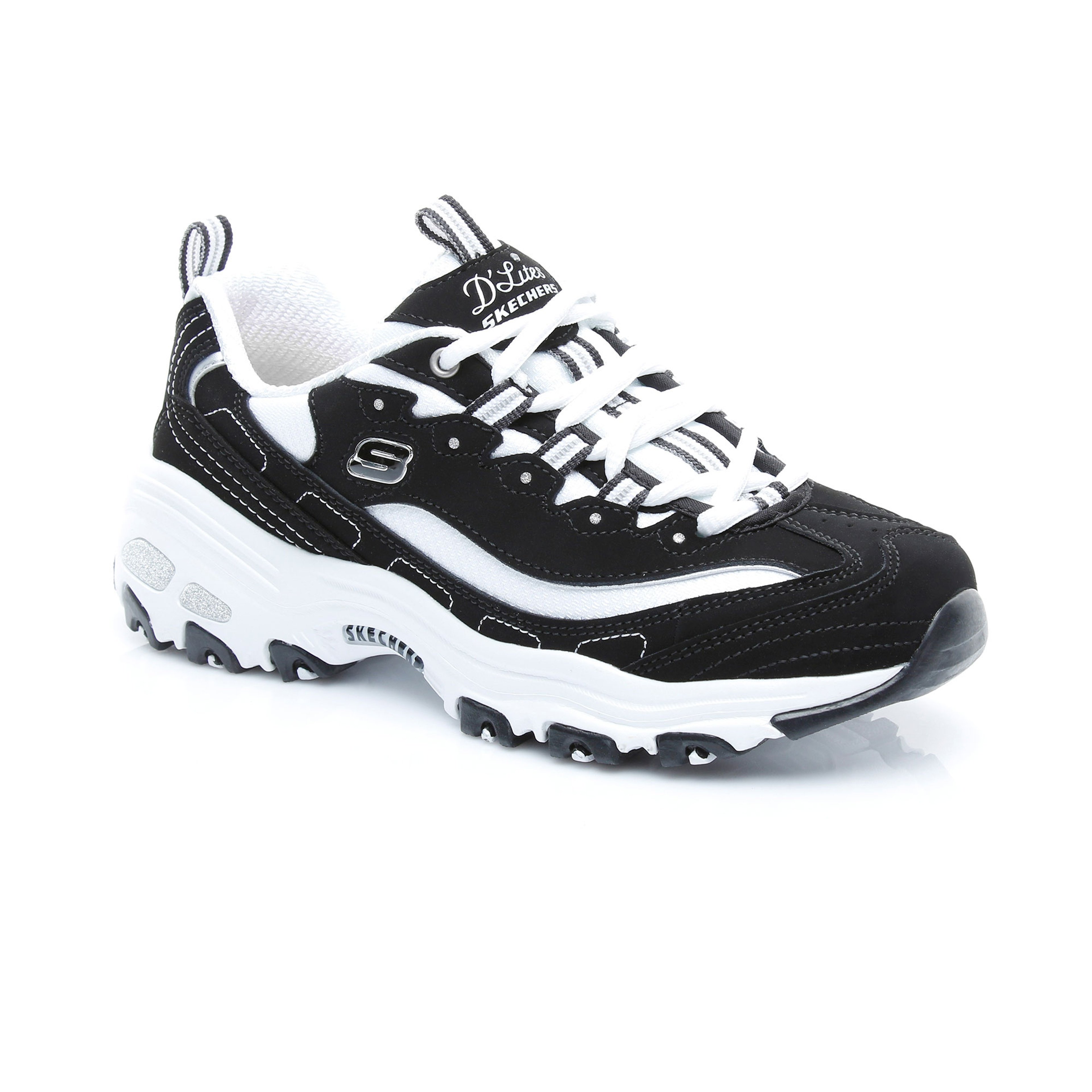 Skechers D'Lites-Biggest Fan Kadın Siyah-Beyaz Spor Ayakkabı