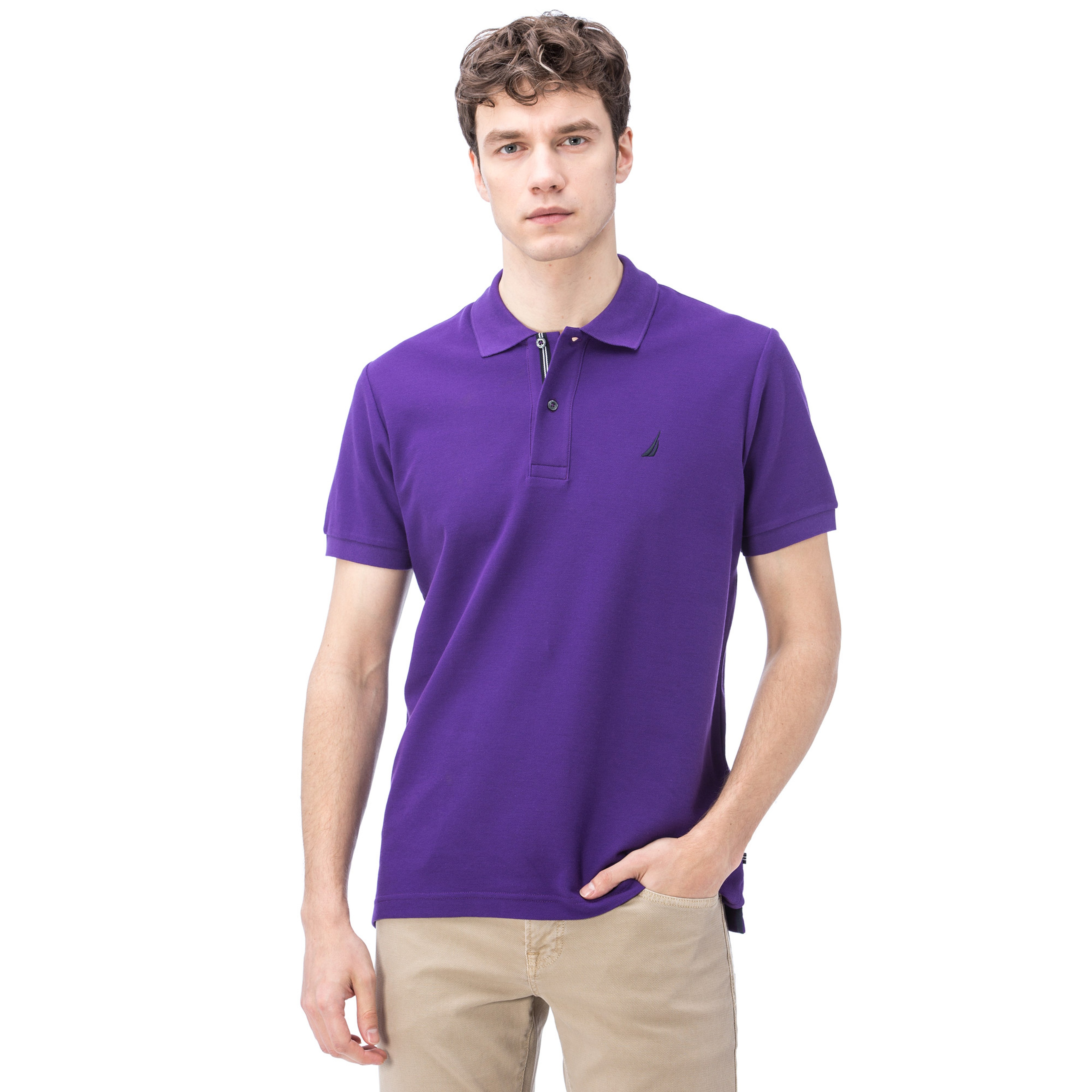 Nautica Erkek Classic Fit Mor Polo