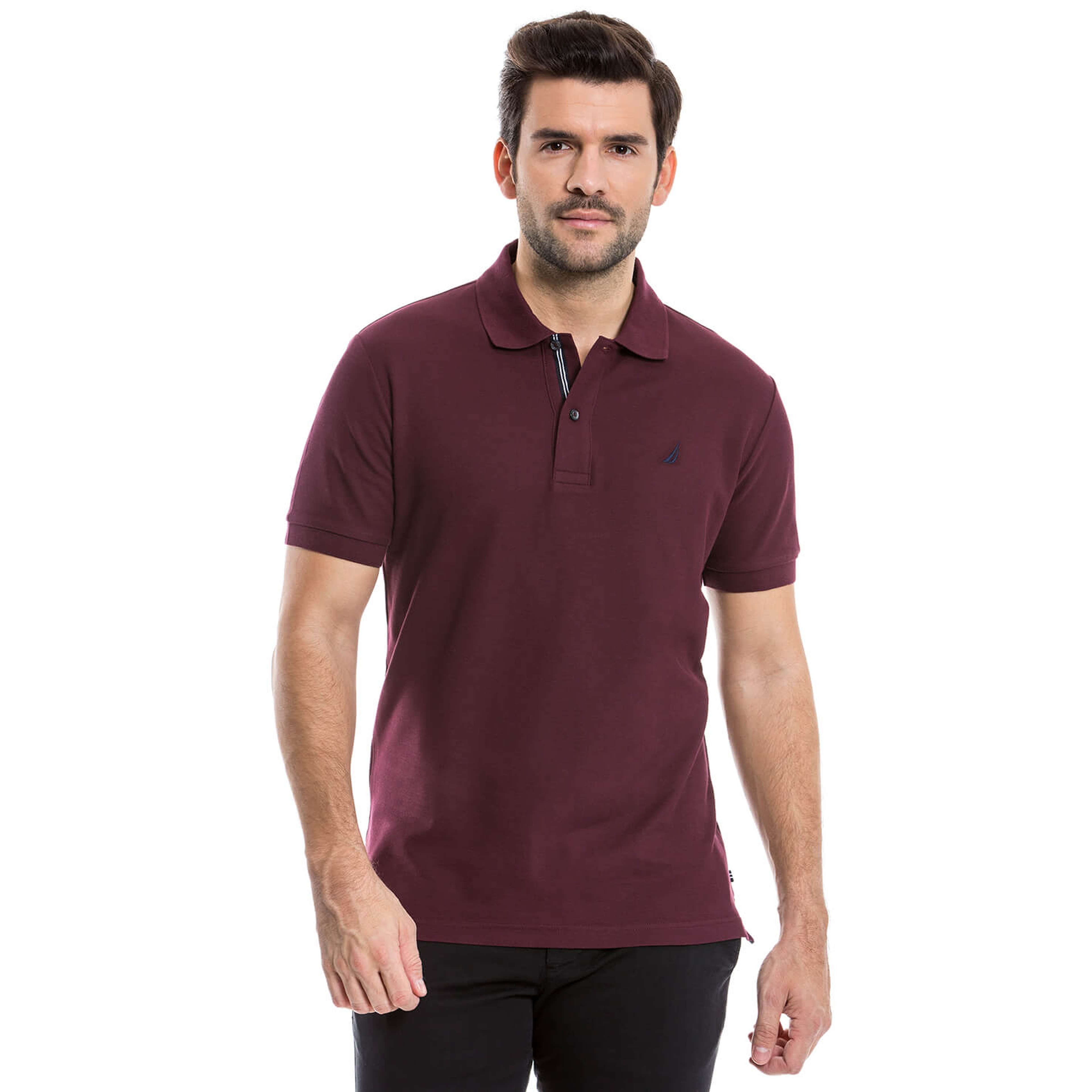Nautica Erkek Classic Fit Bordo Polo