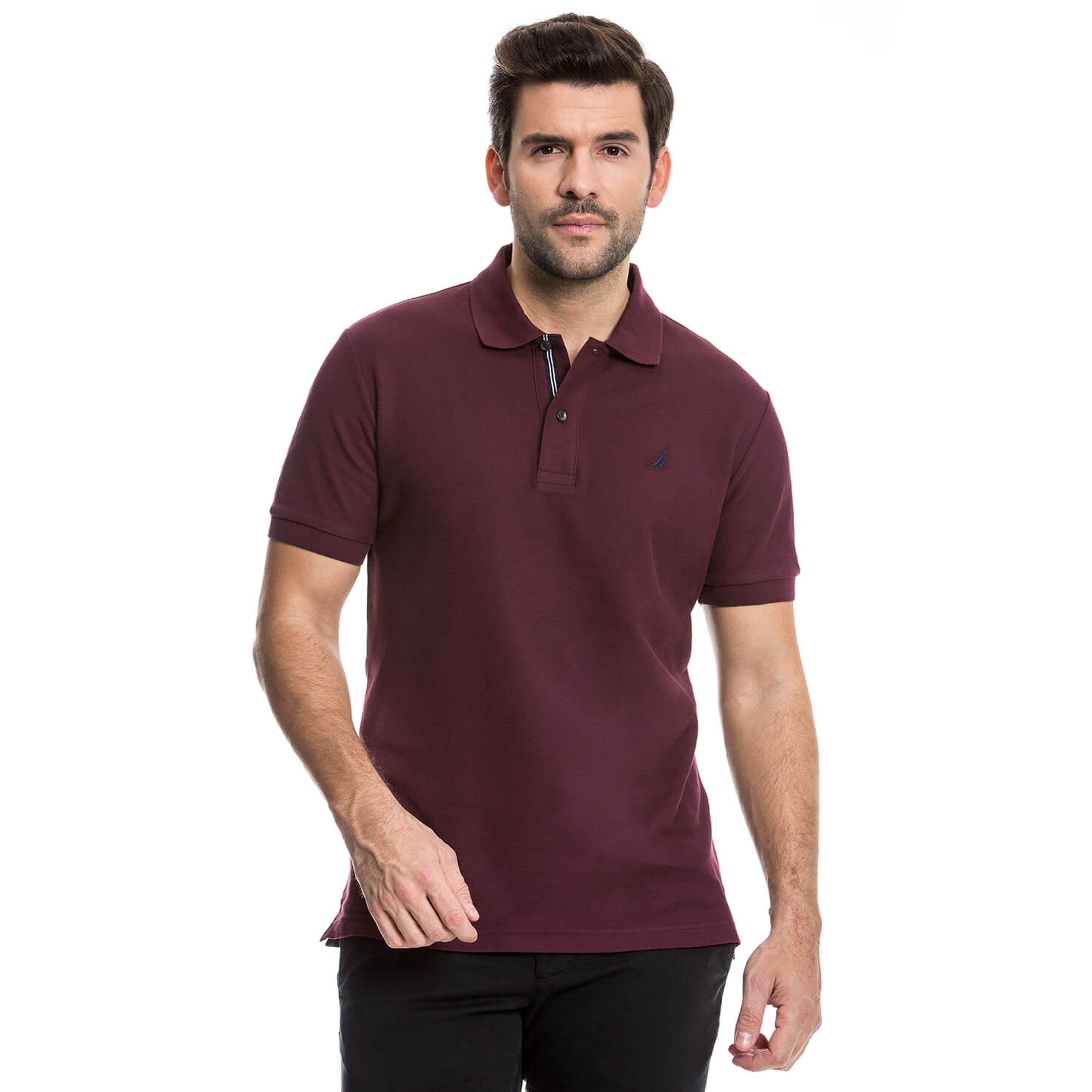 Nautica Erkek Classic Fit Bordo Polo
