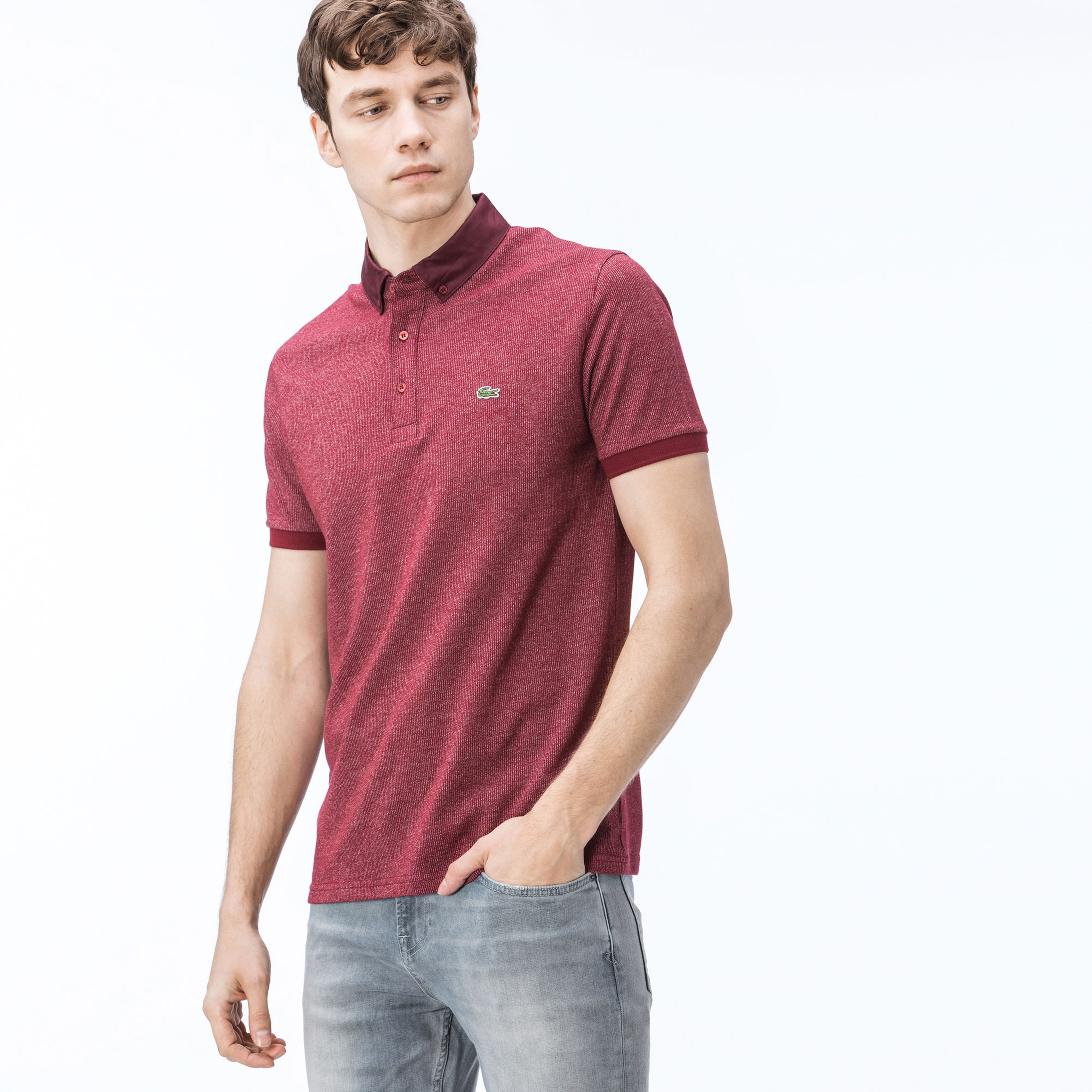 Lacoste Erkek Regular Fit Bordo Polo
