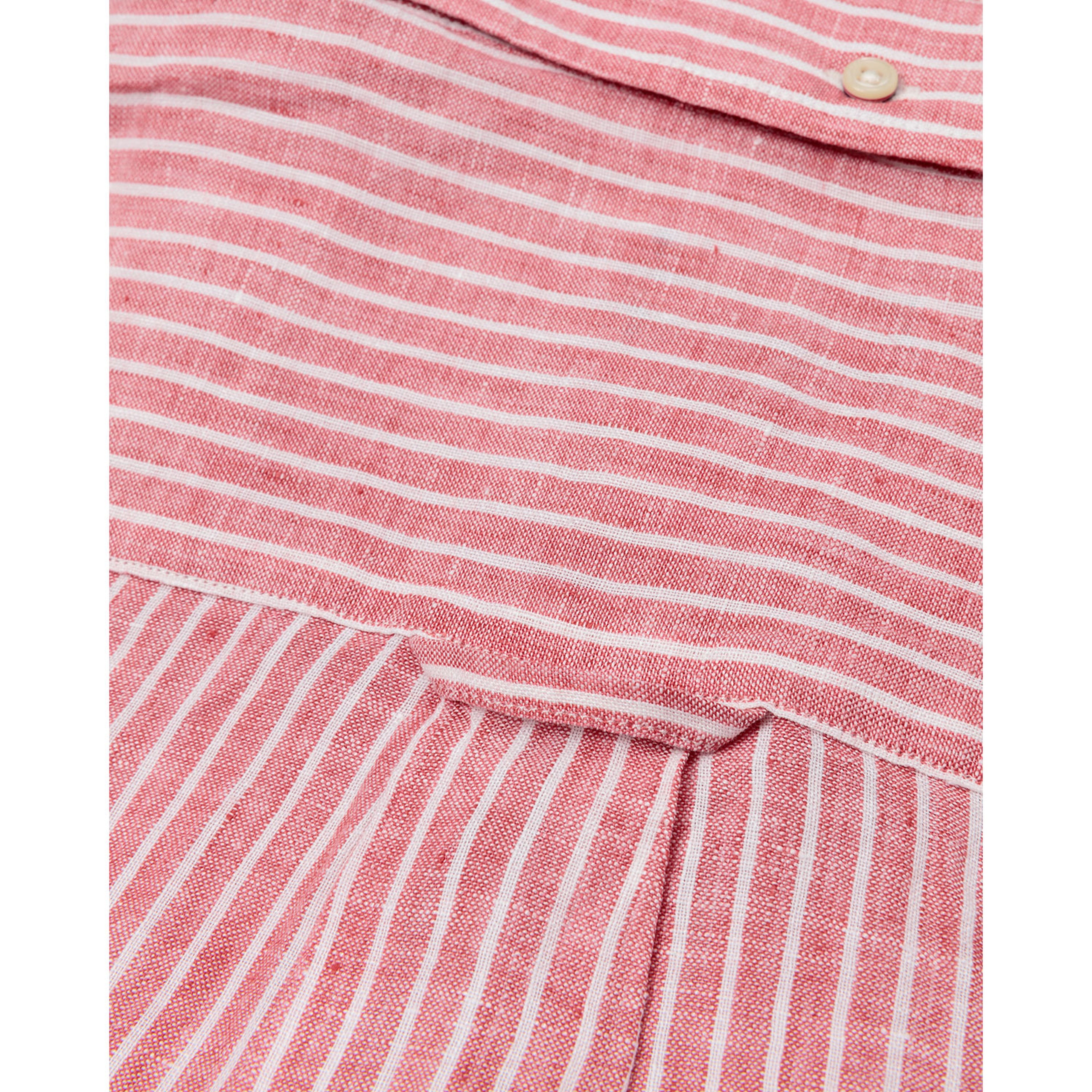 Gant Erkek Kırmızı Regular Fit Keten Banker Gömlek