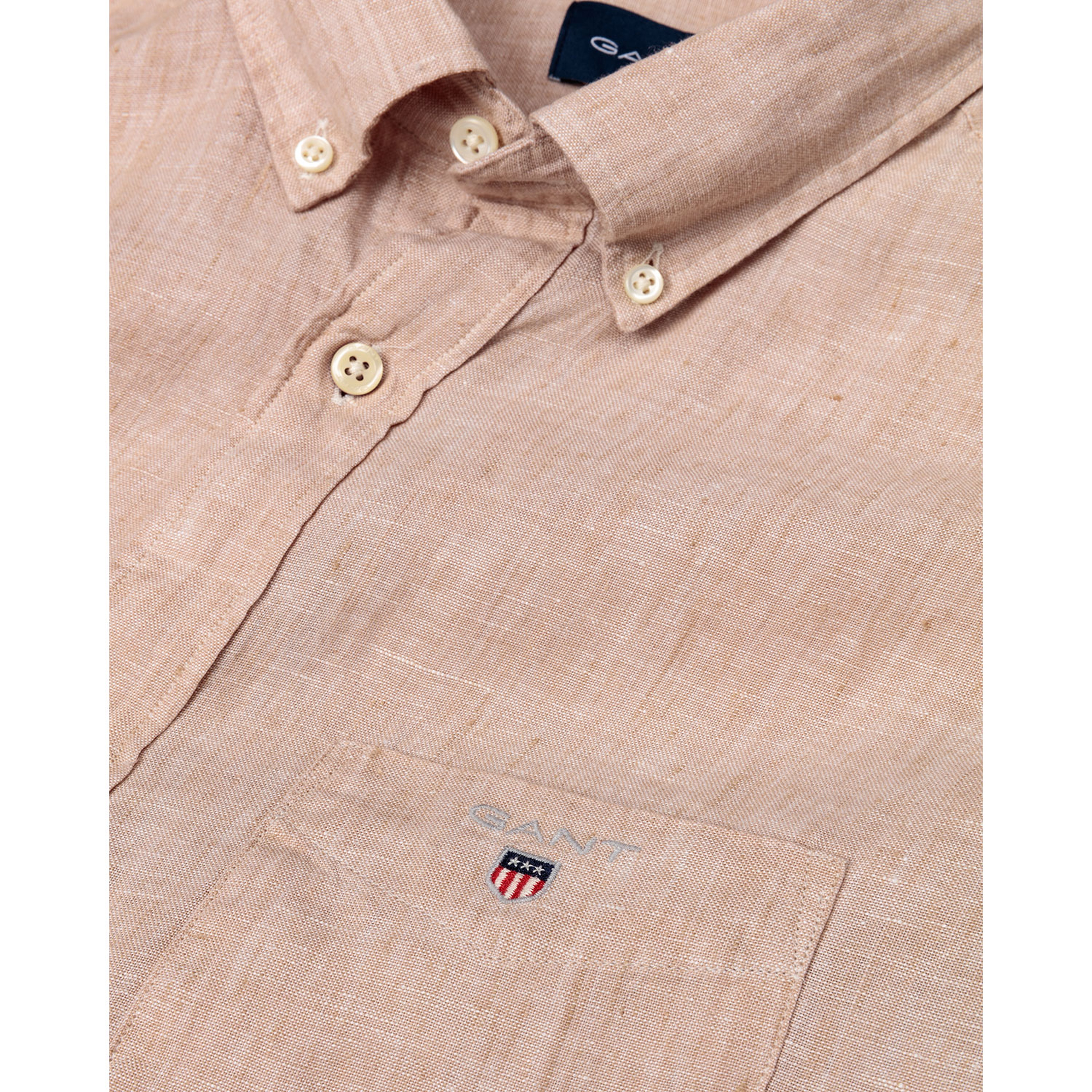 Gant Erkek Bej Regular Fit Keten Gömlek