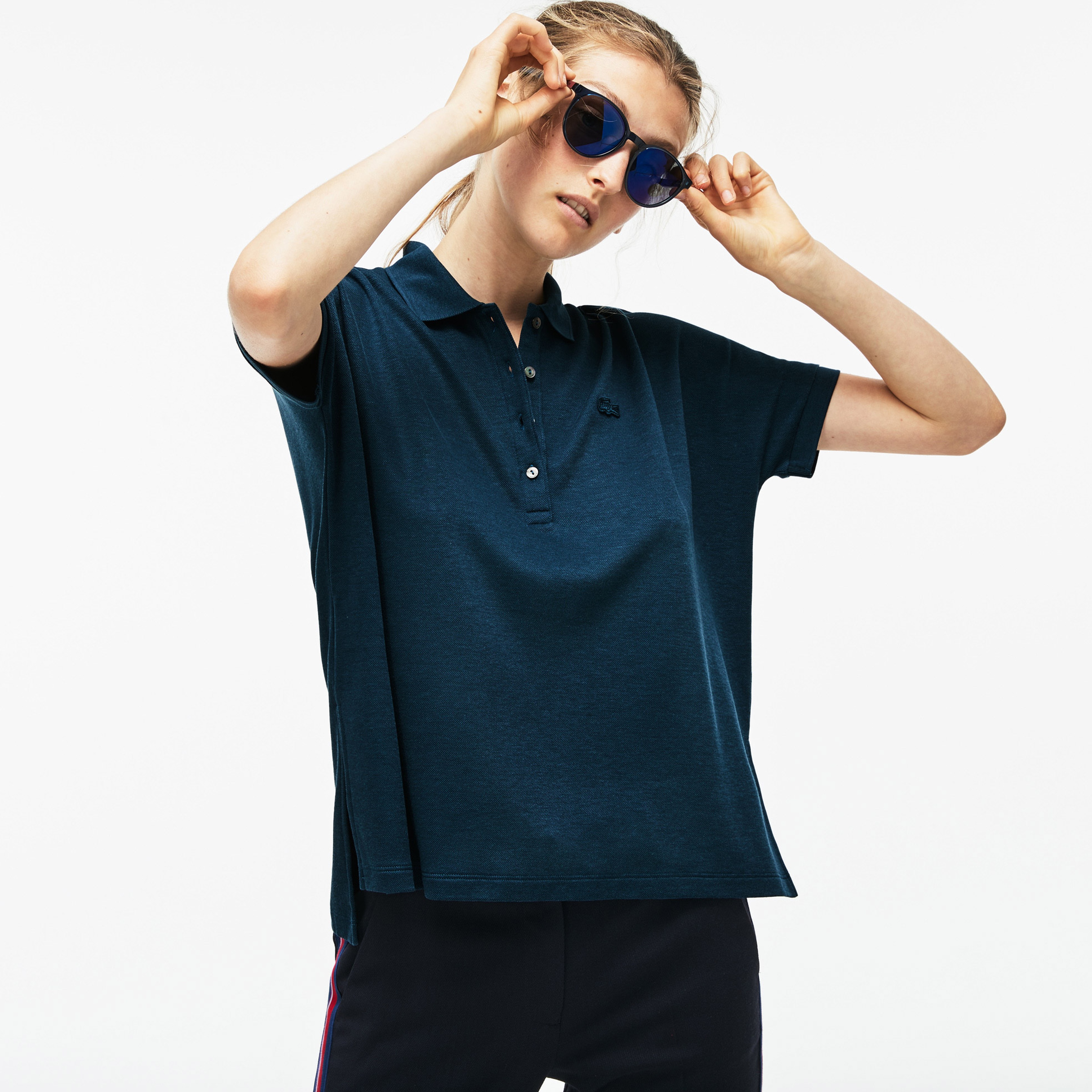 Lacoste Relax Fit Kadın Lacivert Polo