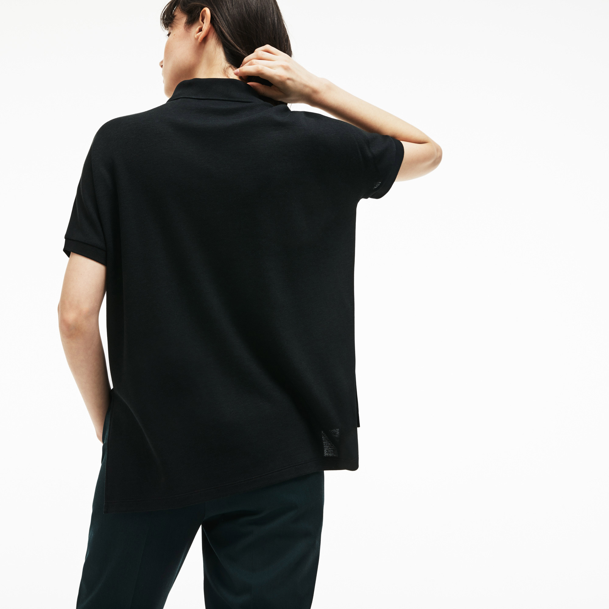 Lacoste Motion Relax Fit Kadın Siyah Polo