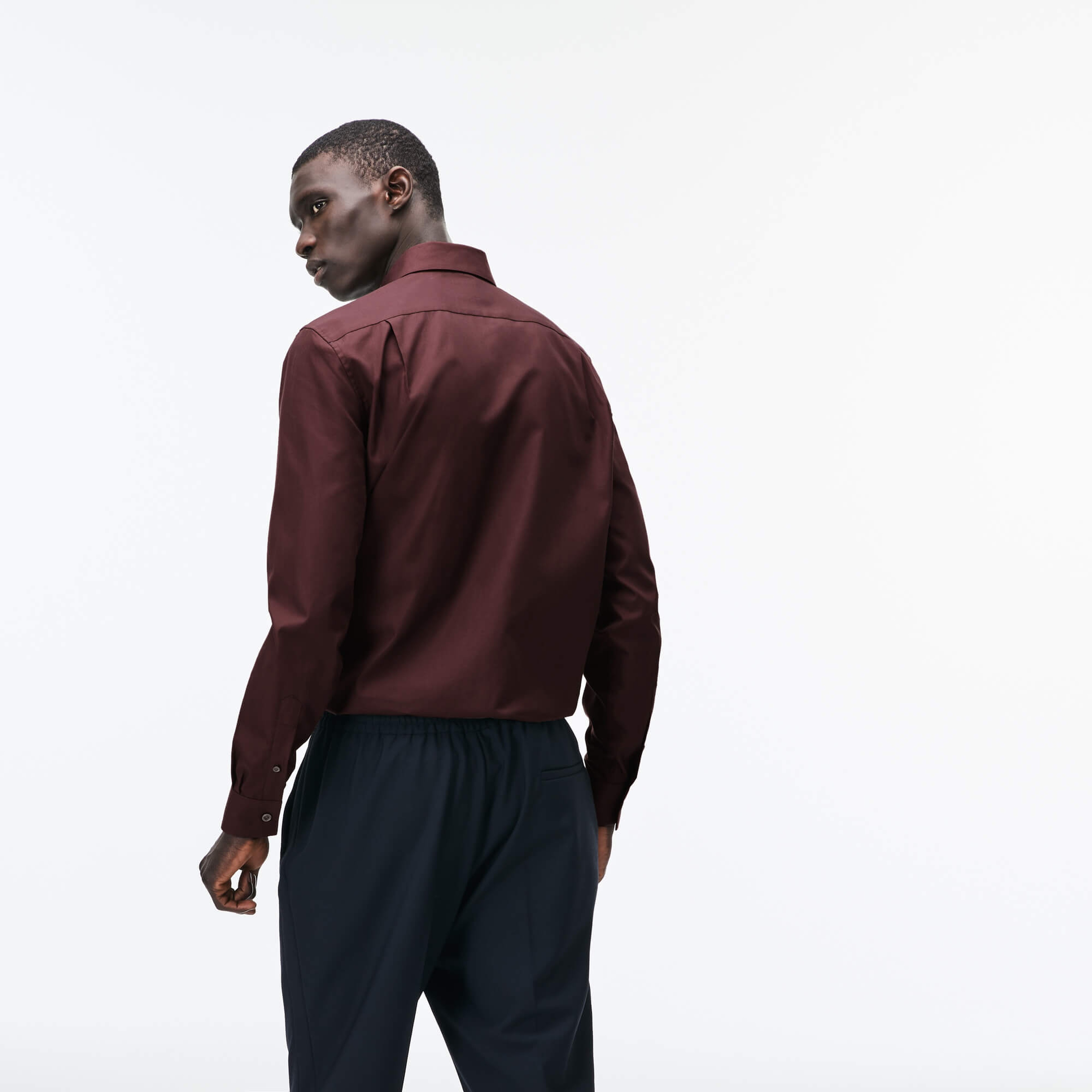Lacoste Erkek Regular Fit Düğmeli Yaka Bordo Gömlek