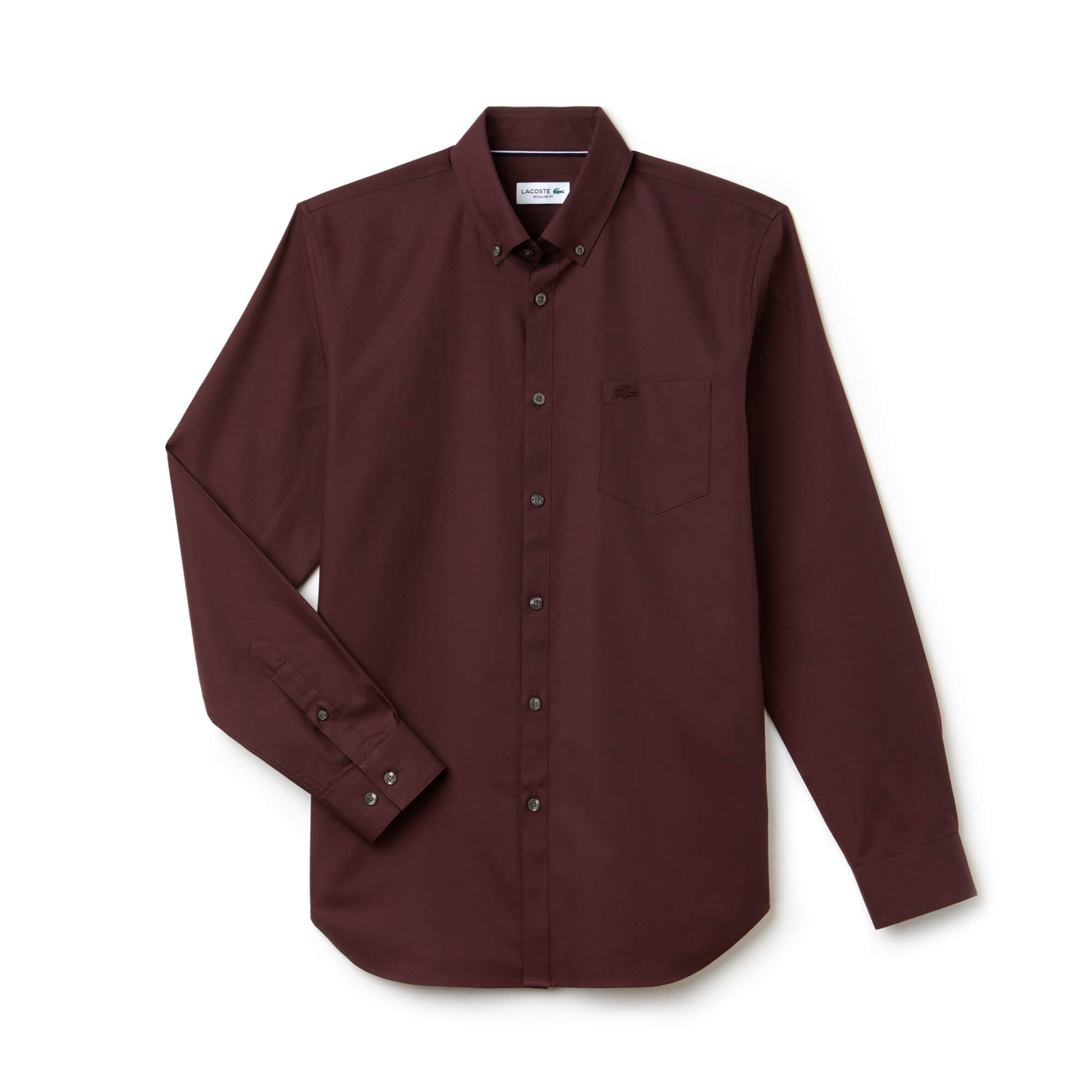 Lacoste Erkek Regular Fit Düğmeli Yaka Bordo Gömlek