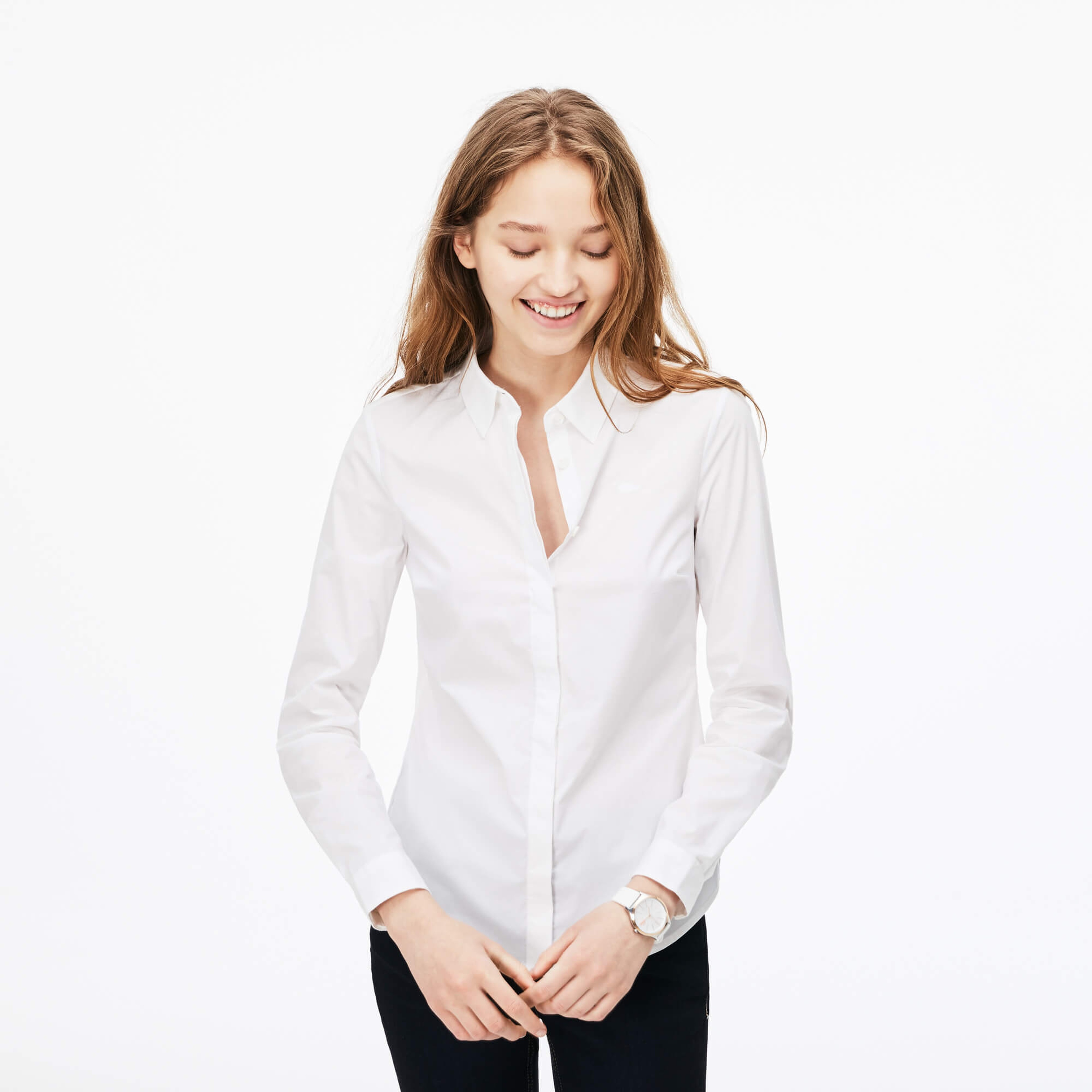 Lacoste Kadın Beyaz Gömlek