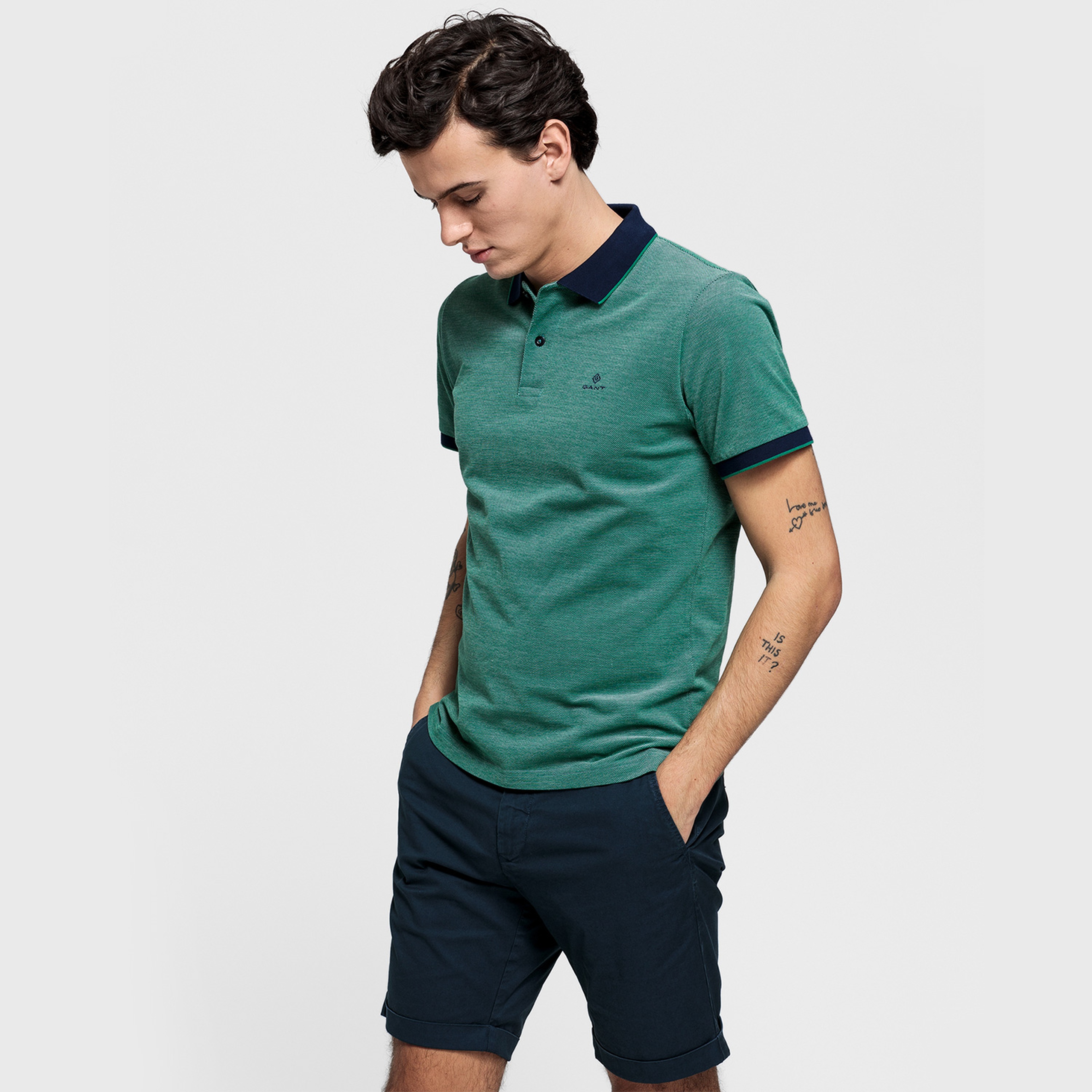 GANT Erkek Yeşil Regular Fit Pique Rugger Polo