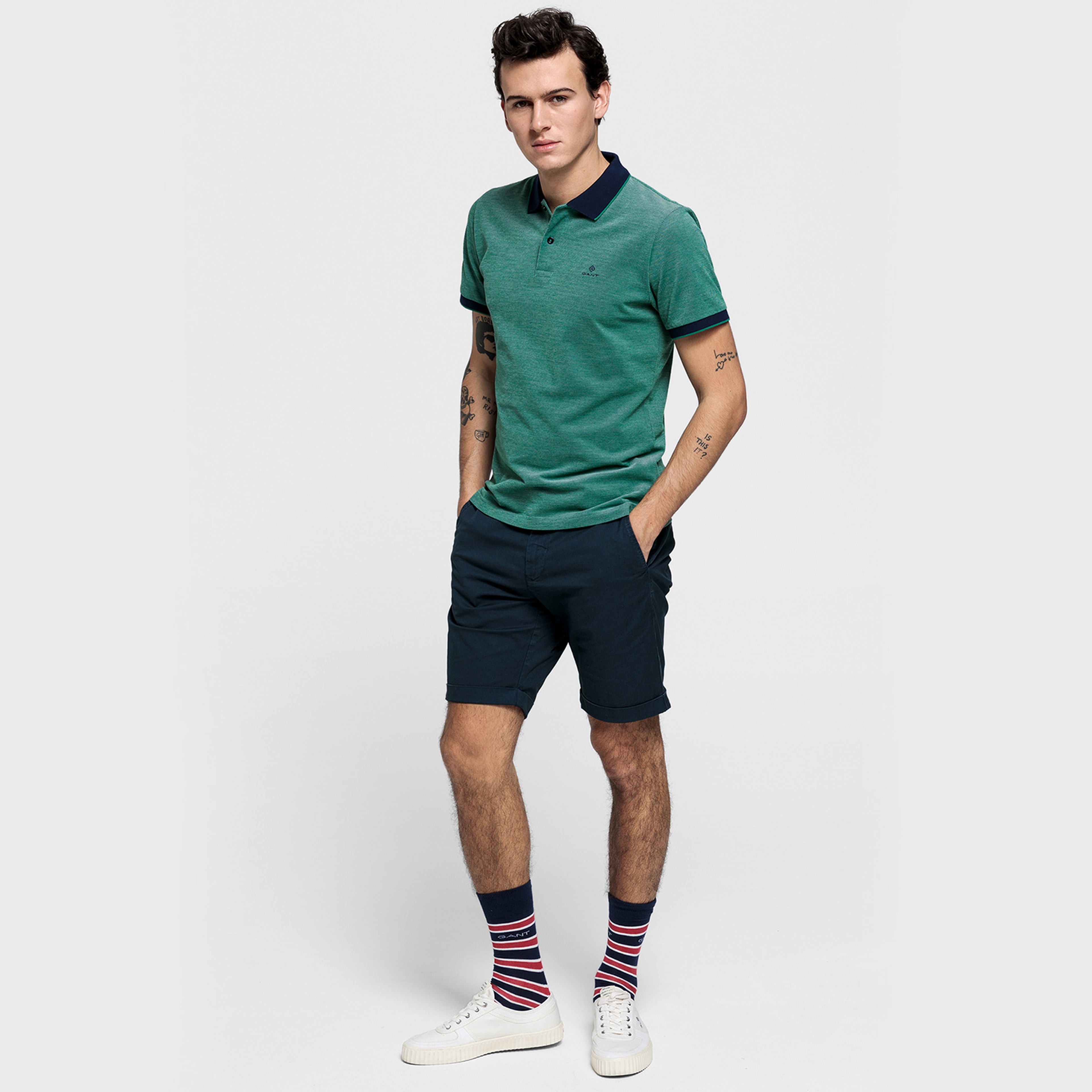 GANT Erkek Yeşil Regular Fit Pique Rugger Polo