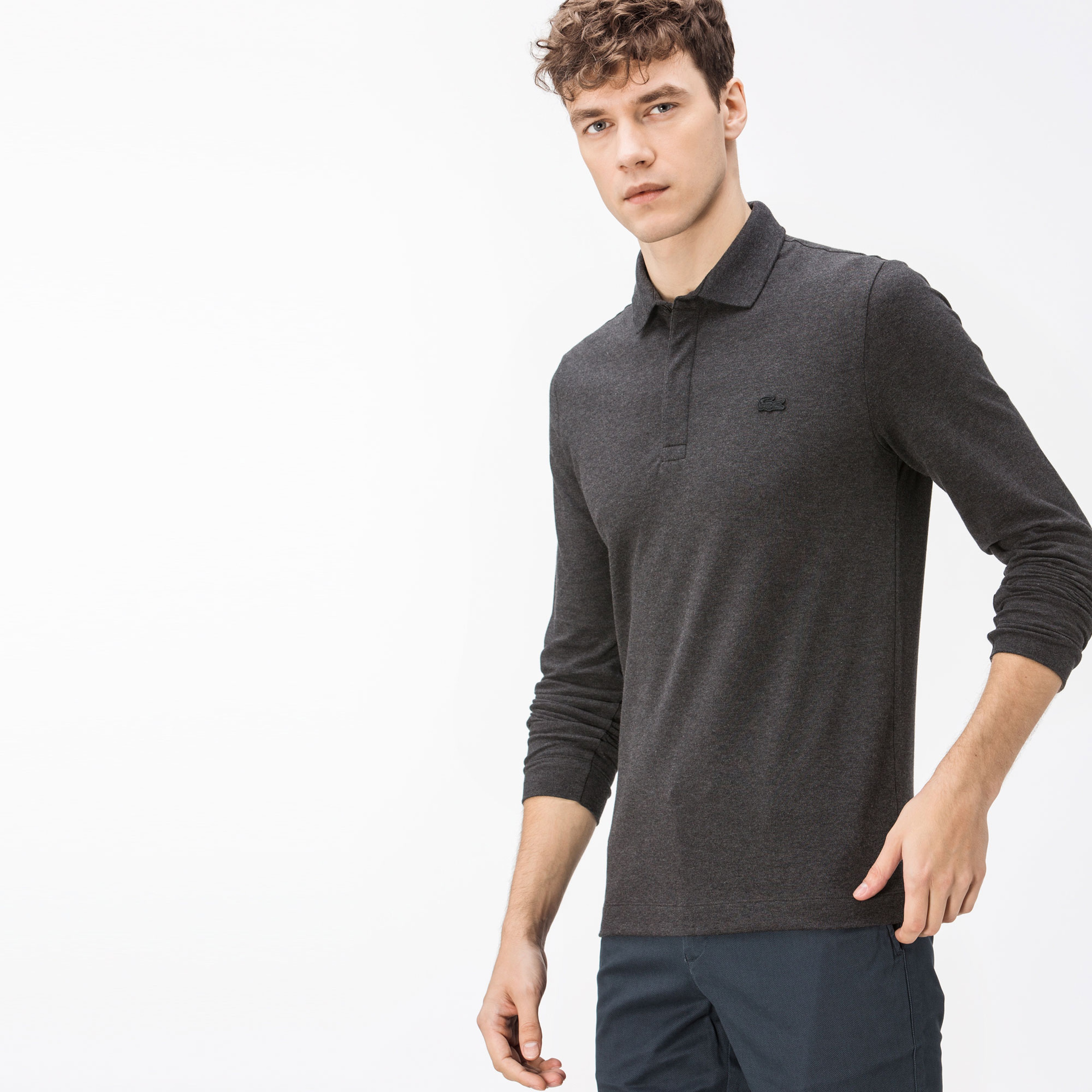 Lacoste Erkek Gri Regular Fit Polo