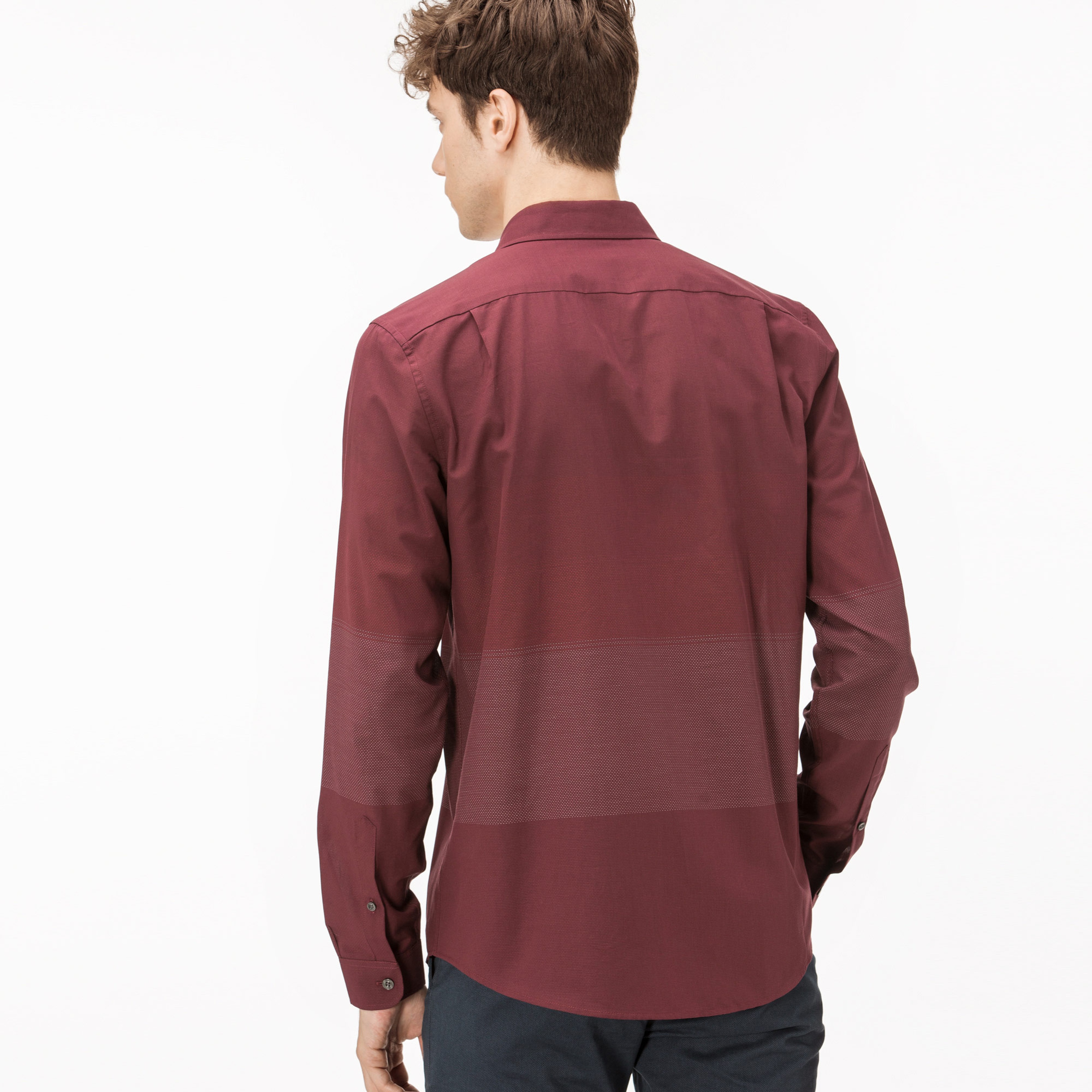 Lacoste Erkek Slim Fit Bordo Gömlek