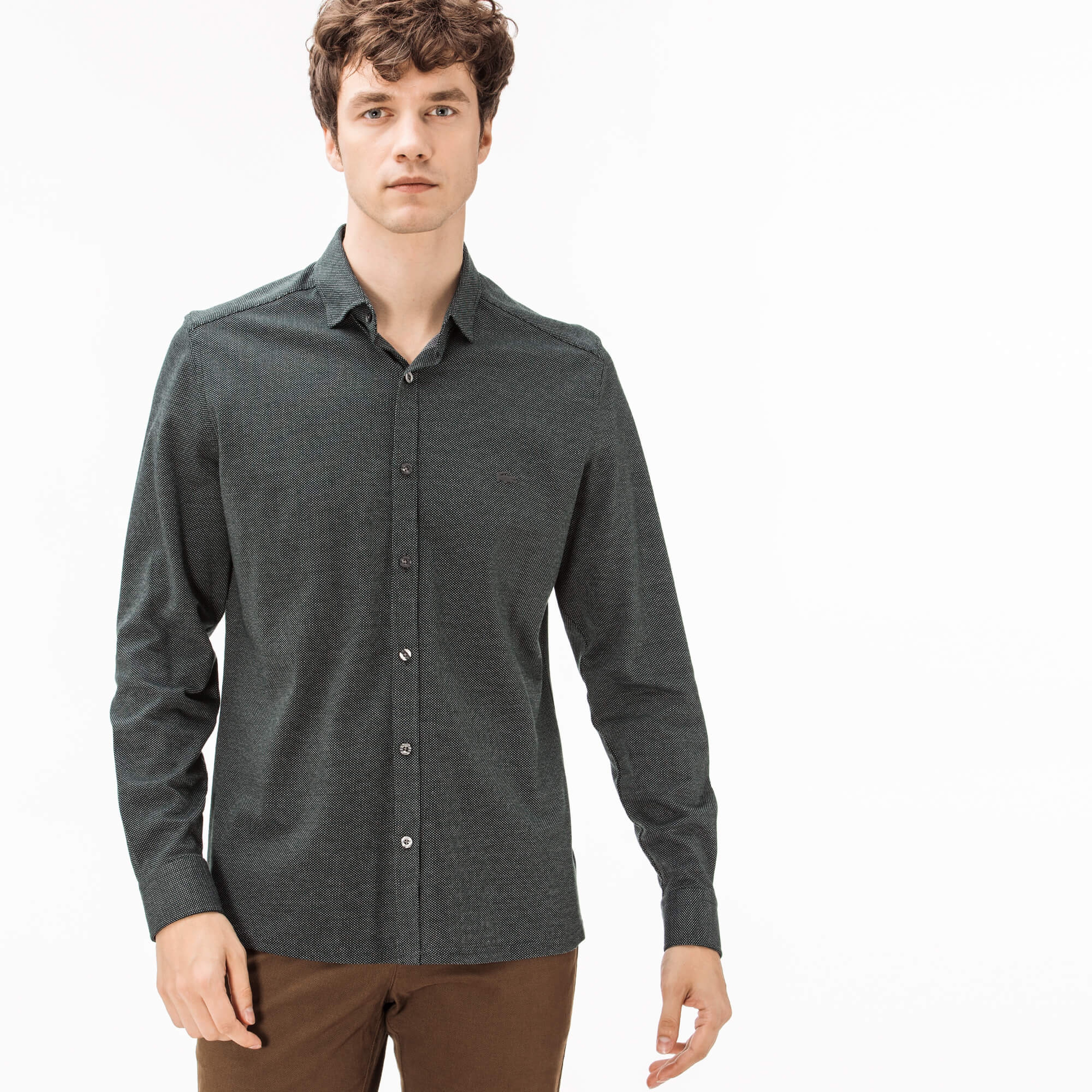 Lacoste Erkek Slim Fit Yeşil Gömlek