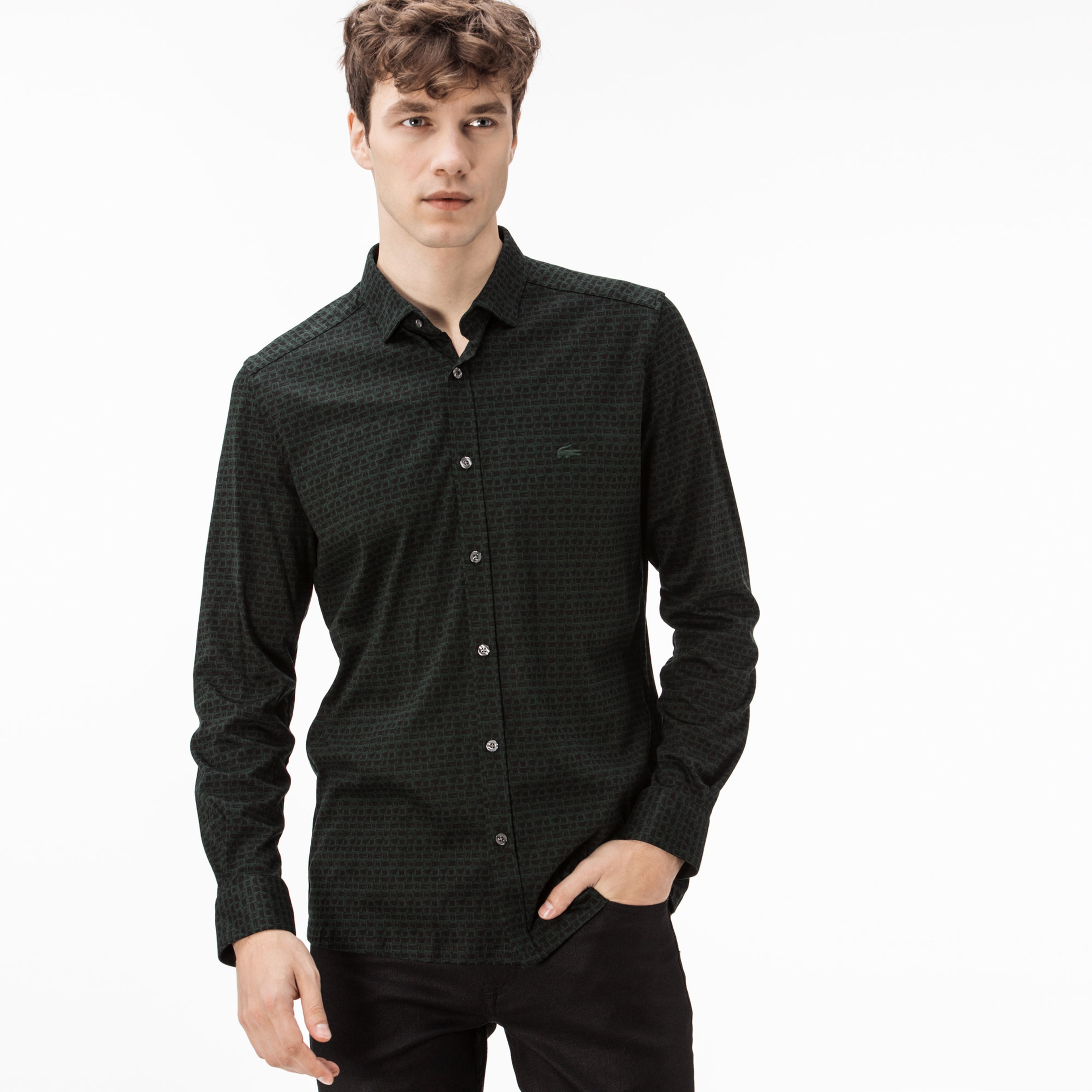 Lacoste Erkek Slim Fit Yeşil Gömlek