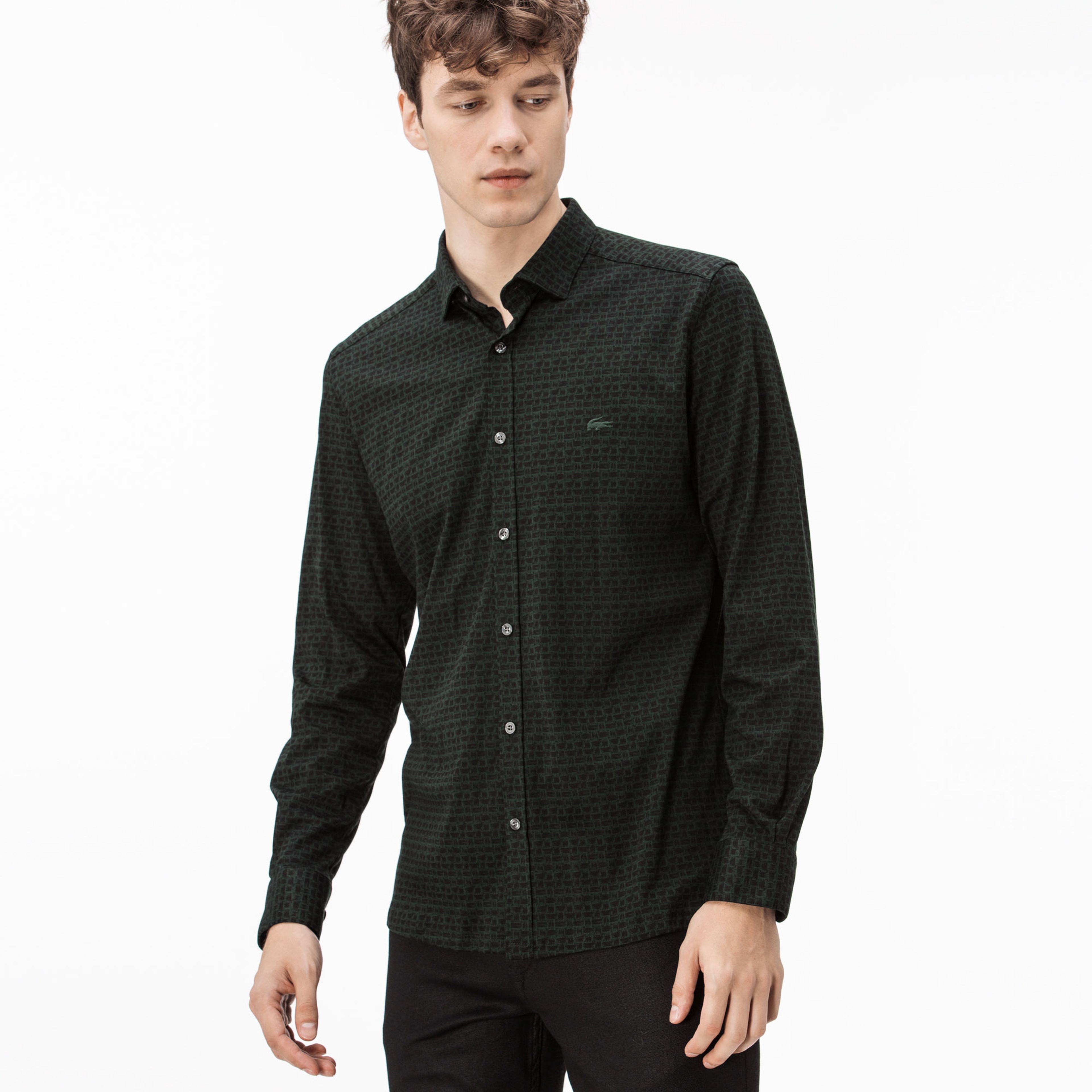 Lacoste Erkek Slim Fit Yeşil Gömlek