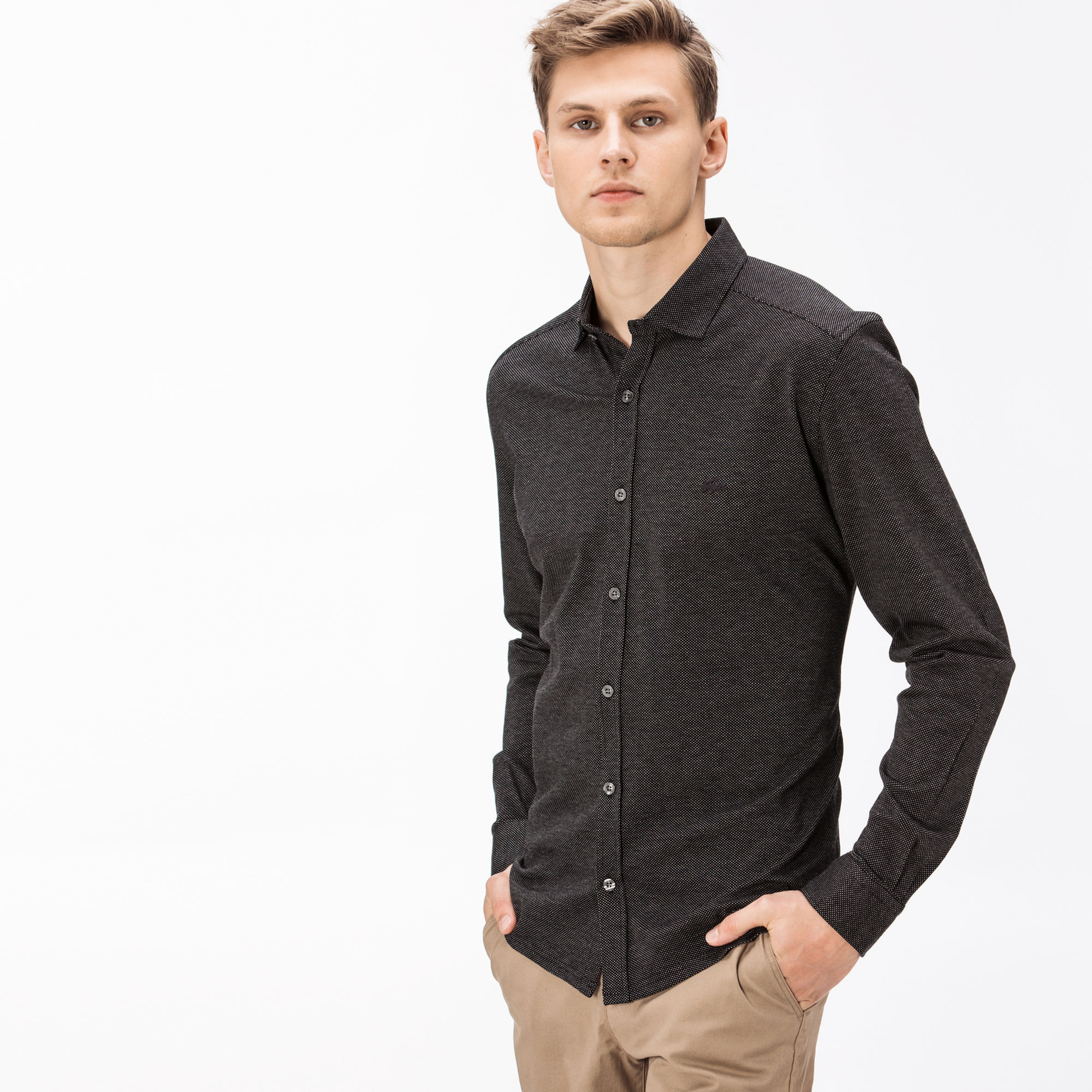 Lacoste Erkek Slim Fit Siyah Gömlek