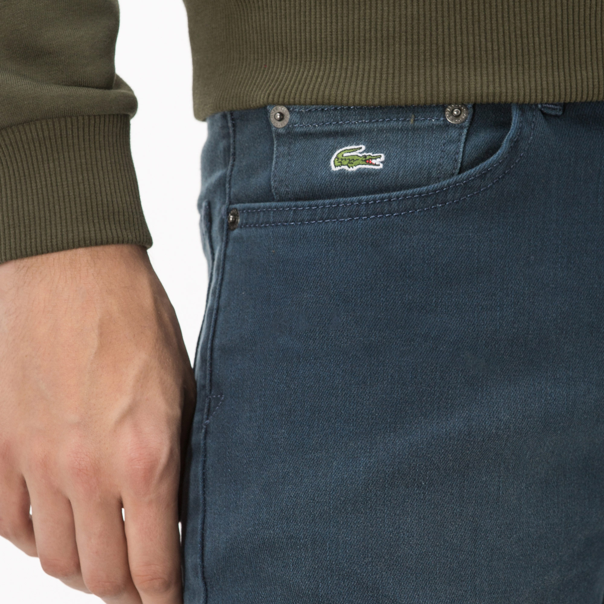 Lacoste Erkek Slim Fit Lacivert Denim Pantolon