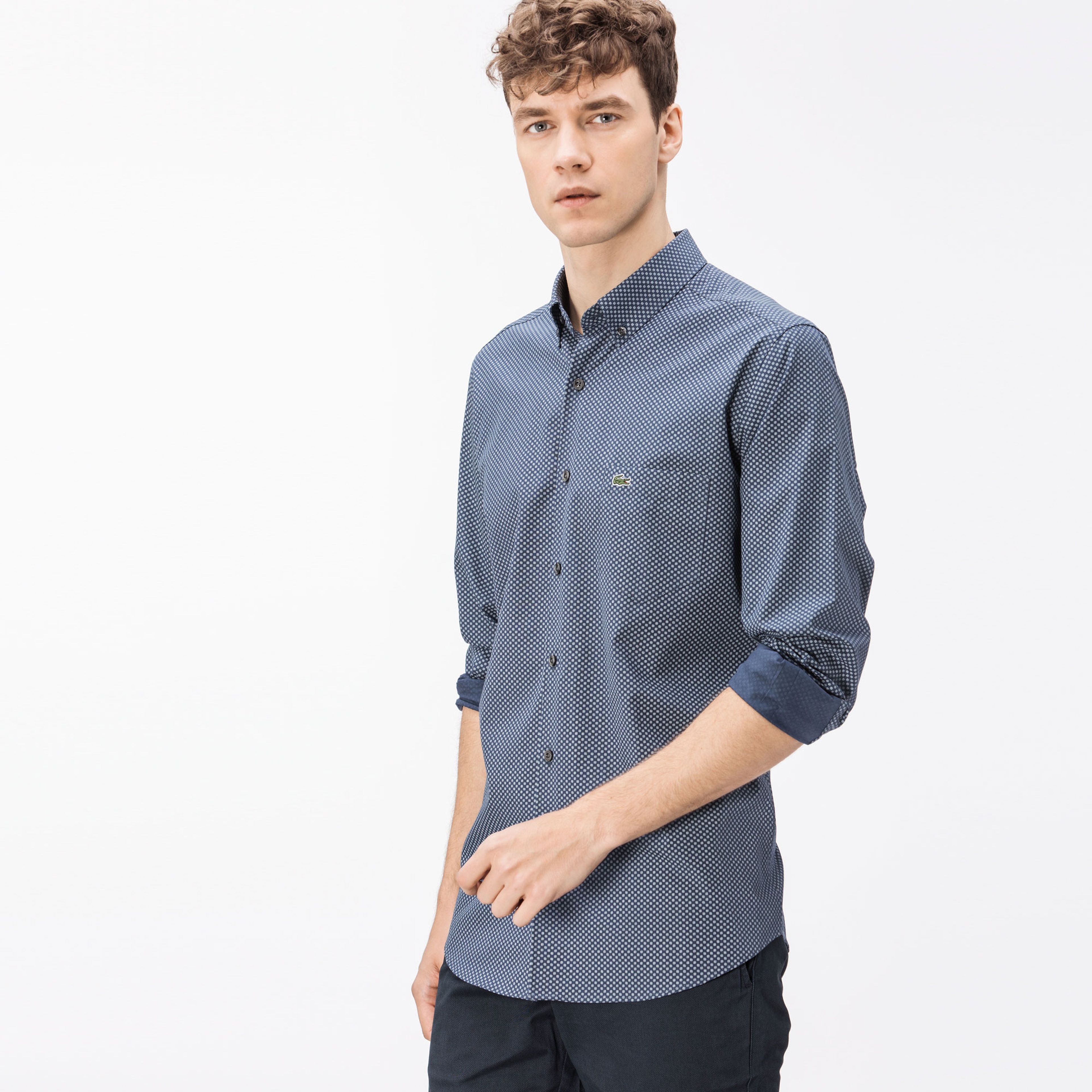 Lacoste Erkek Regular Fit Lacivert Gömlek