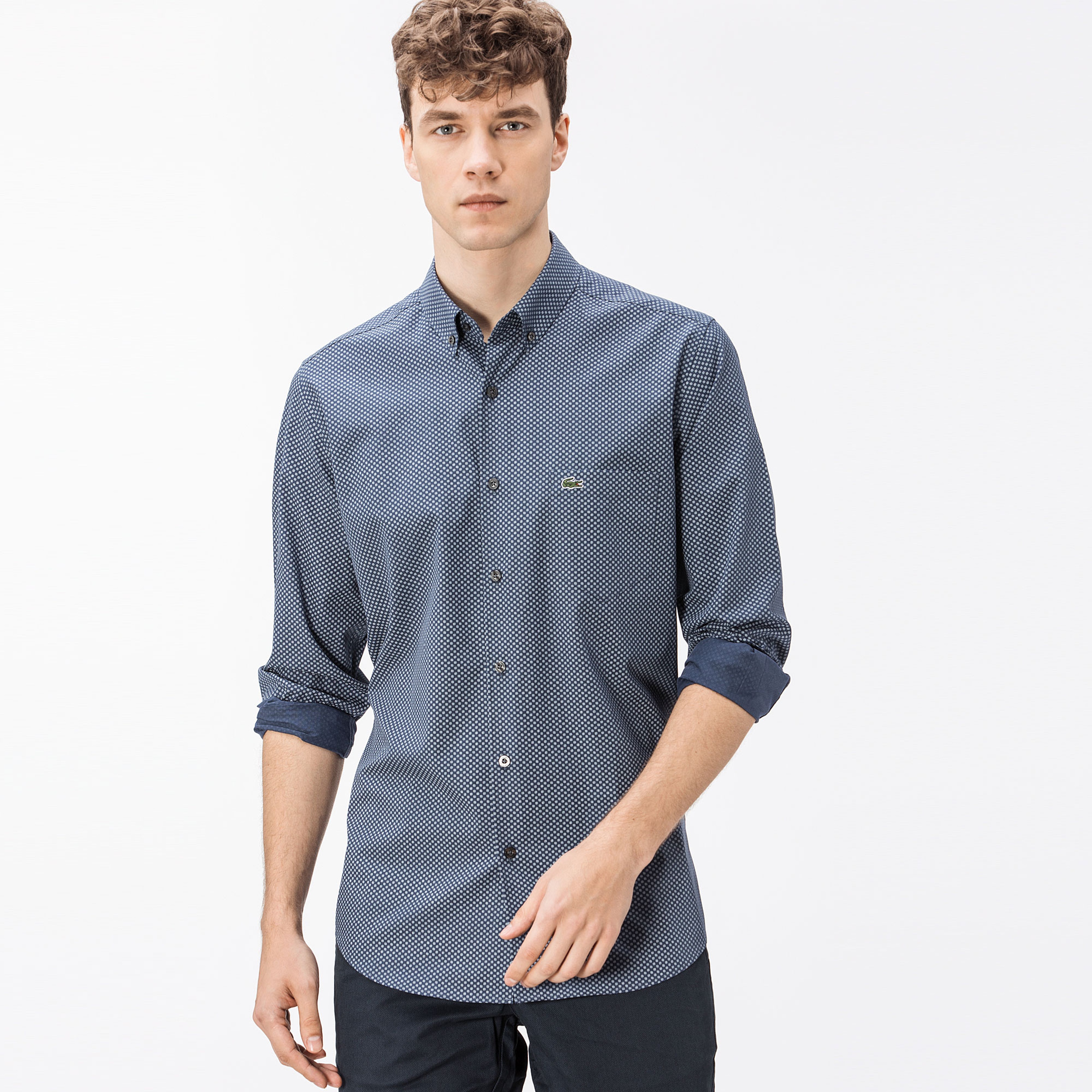 Lacoste Erkek Regular Fit Lacivert Gömlek