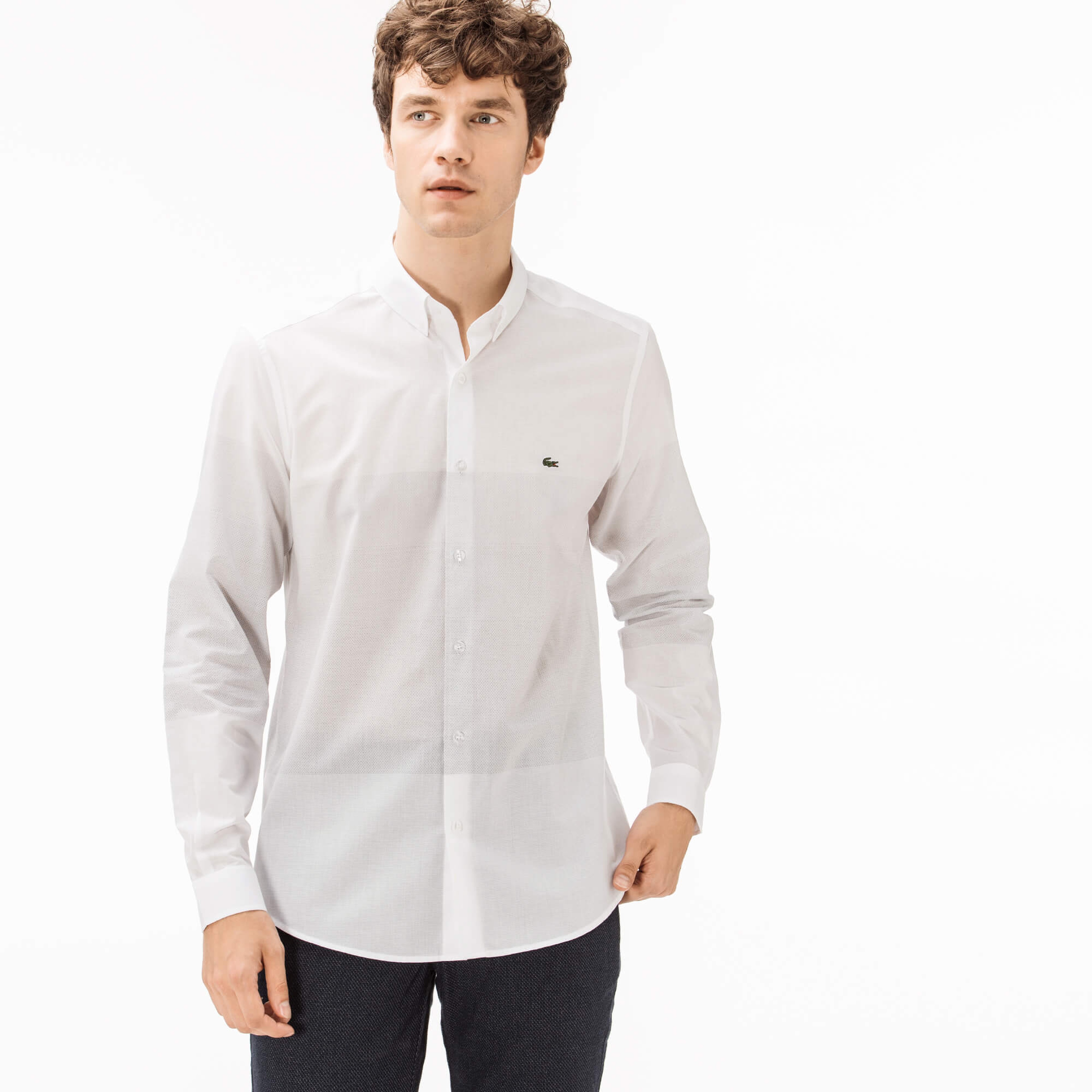 Lacoste Erkek Slim Fit Beyaz Gömlek