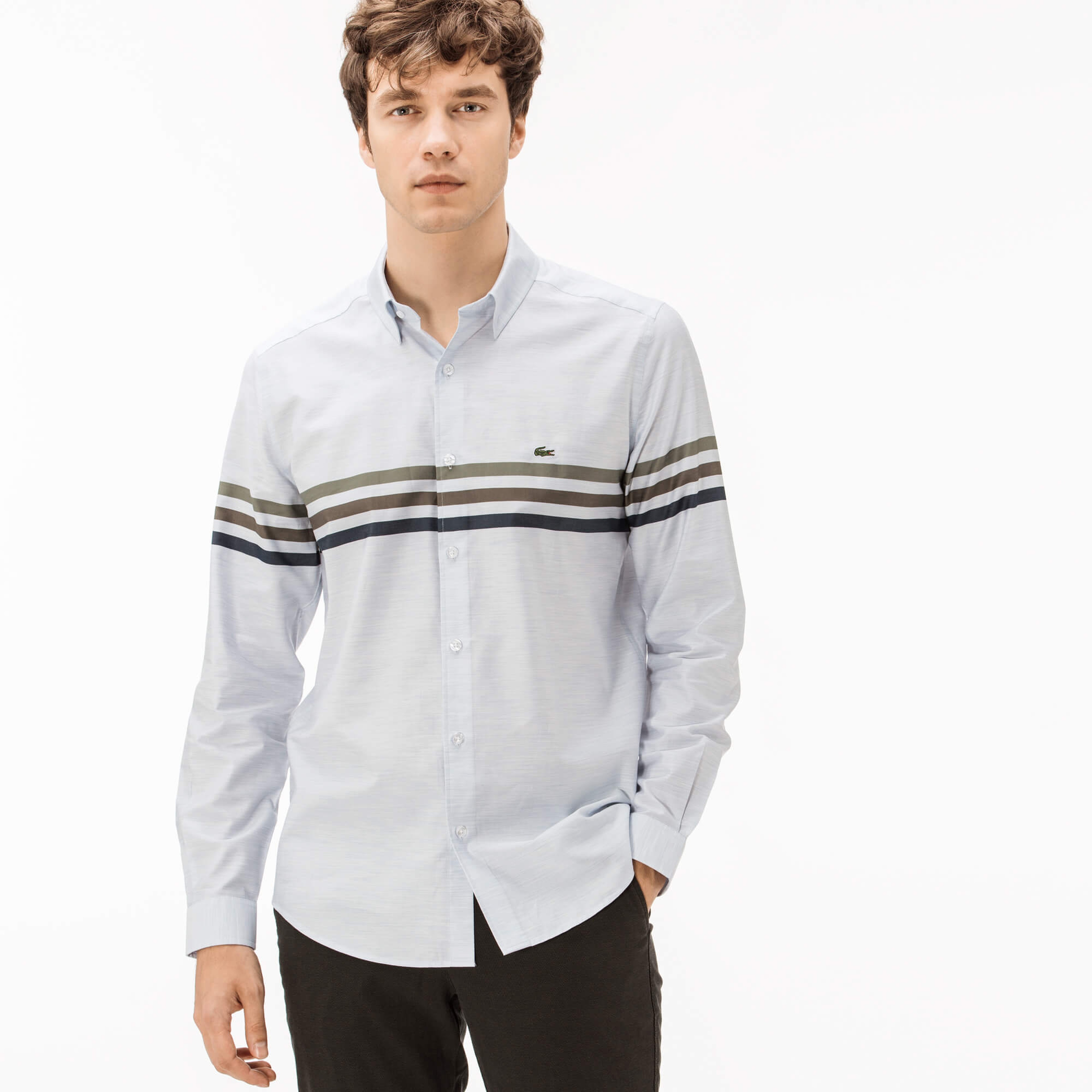 Lacoste Erkek Slim Fit Mavi Gömlek