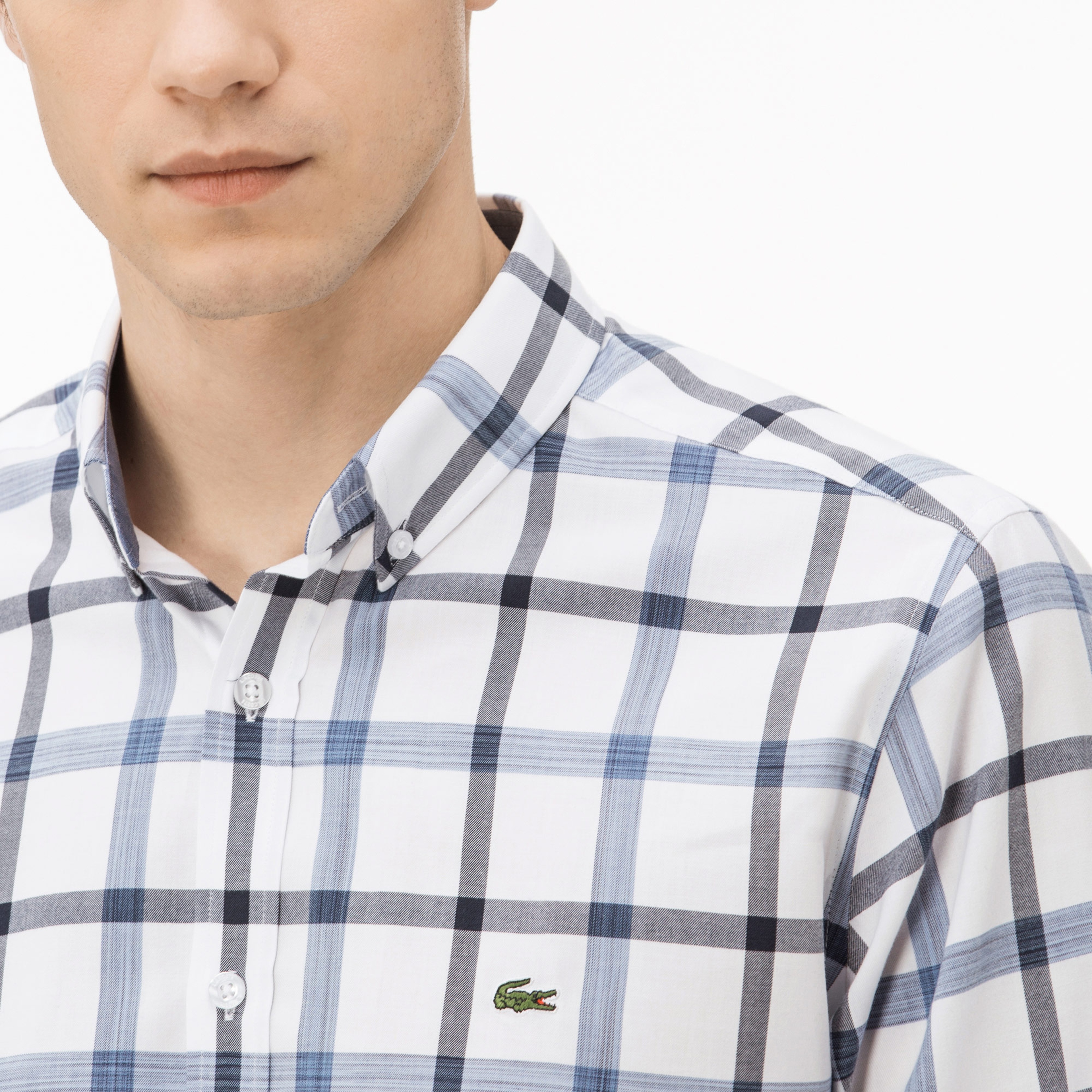 Lacoste Erkek Regular Fit Mavi Ekose Gömlek