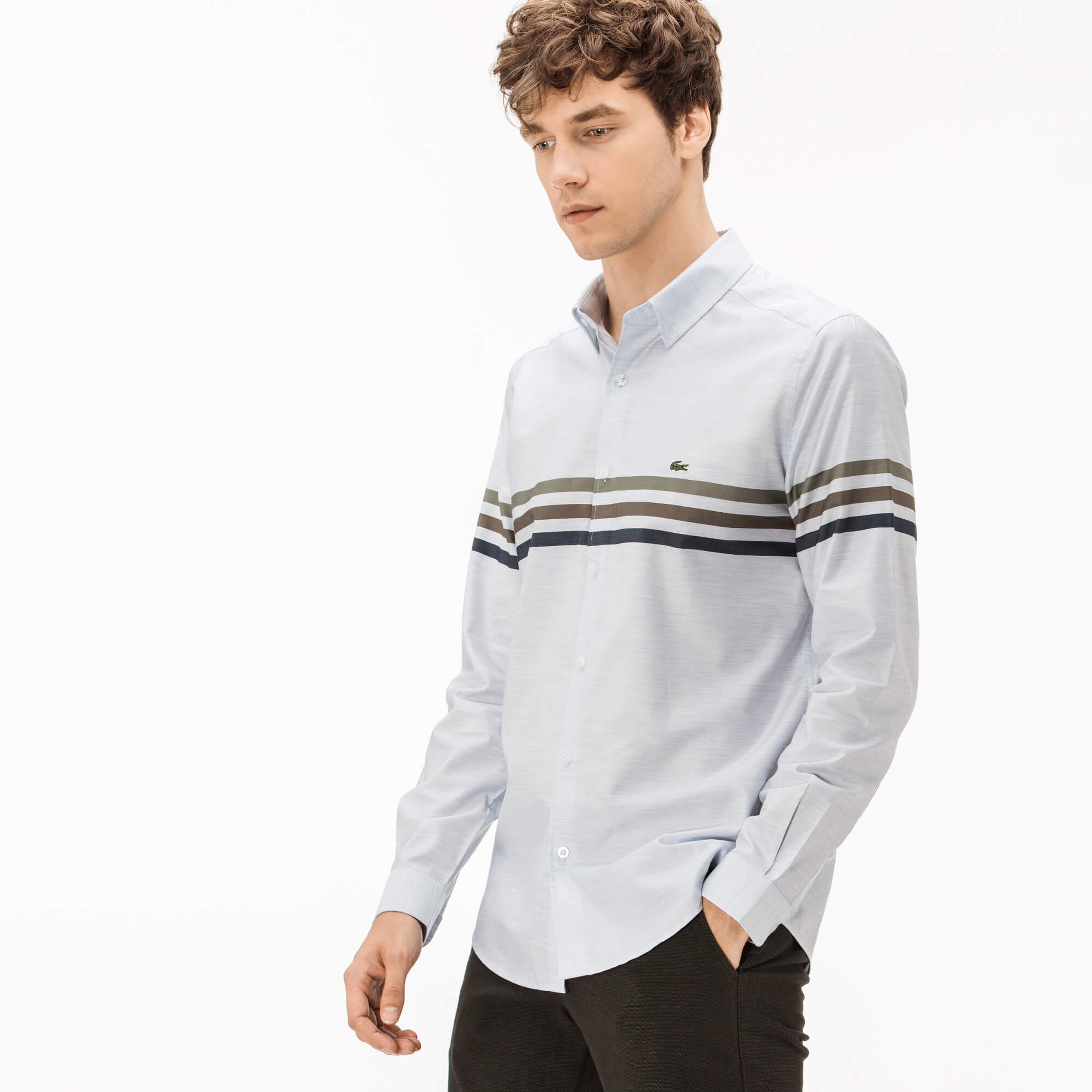 Lacoste Erkek Slim Fit Mavi Gömlek