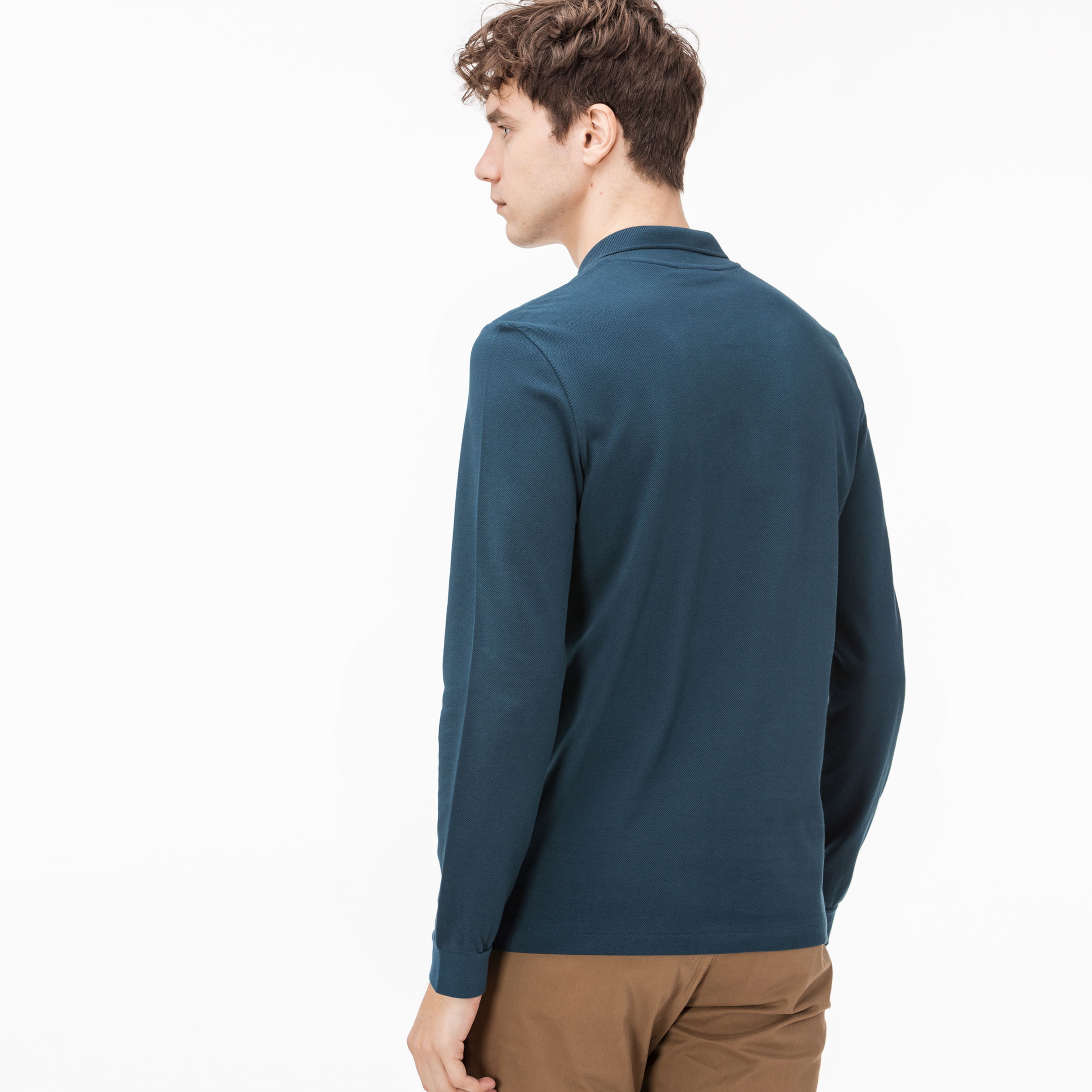 Lacoste Erkek Klasik Fit Uzun Kollu Petrol Mavisi Polo