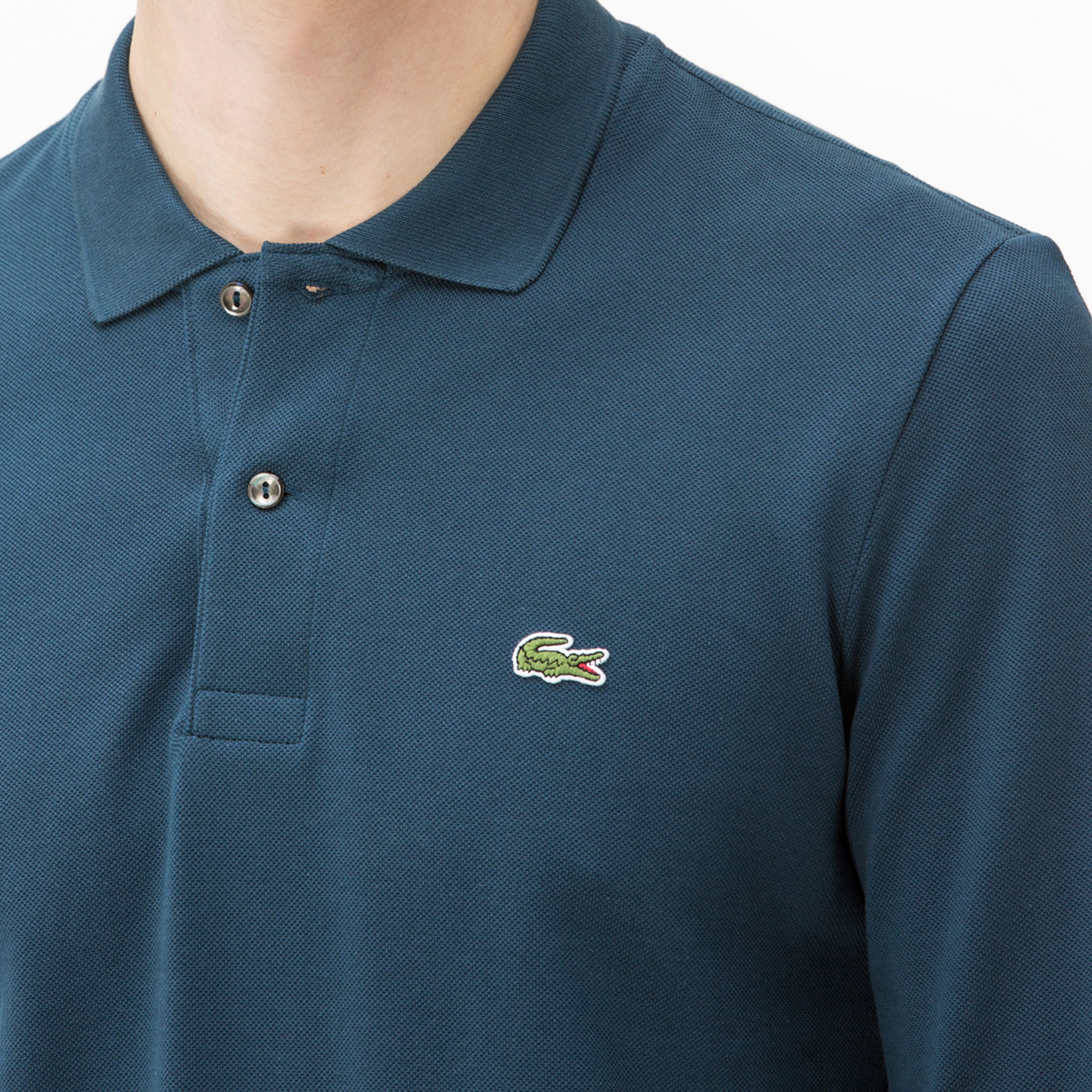 Lacoste Erkek Klasik Fit Uzun Kollu Petrol Mavisi Polo