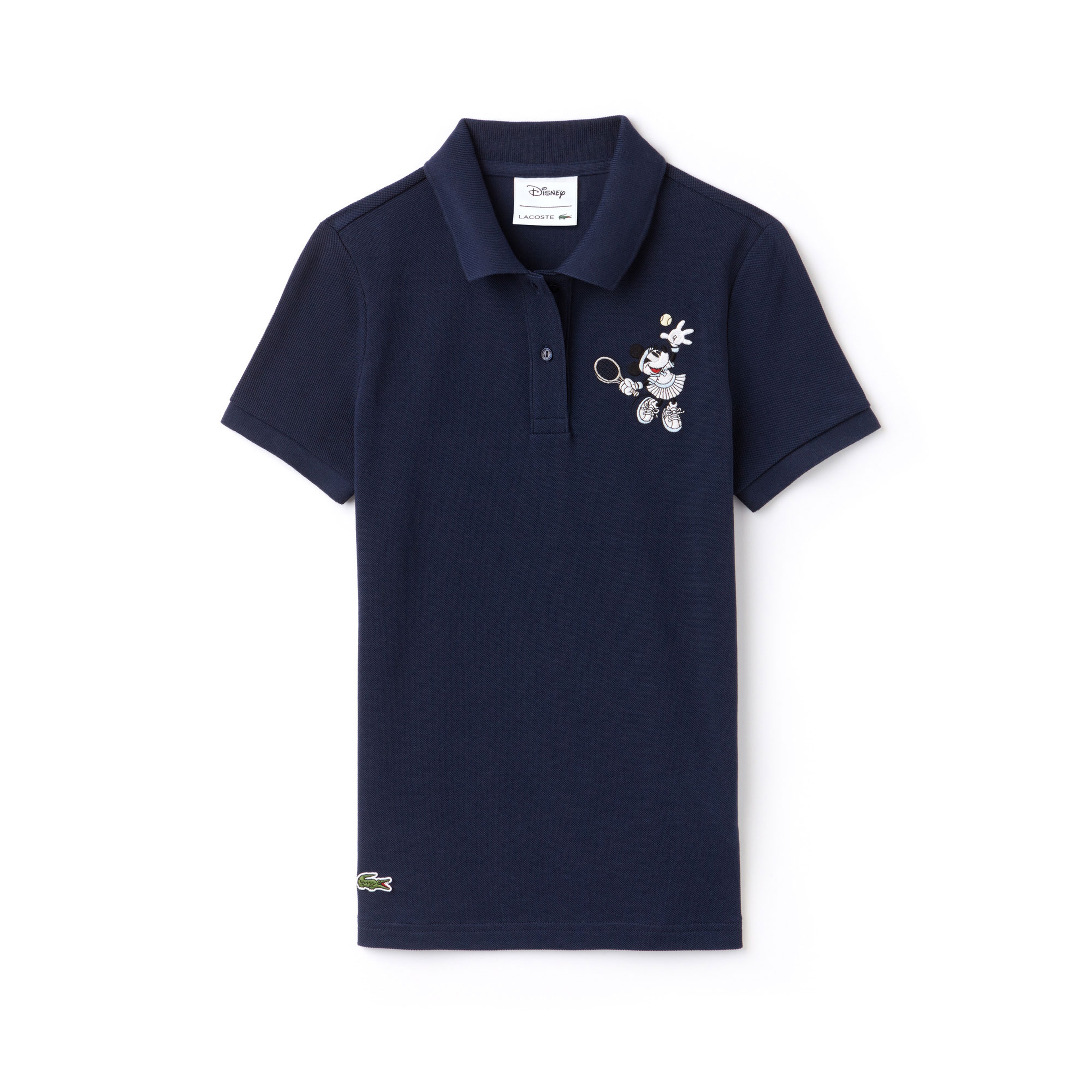 Lacoste x Disney Minnie İşlemeli Kadın Lacivert Polo